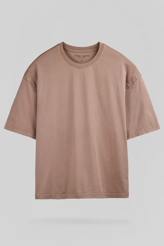 Teddy Smith T-Essential T-Shirt Oversize Rose Cendré Coton