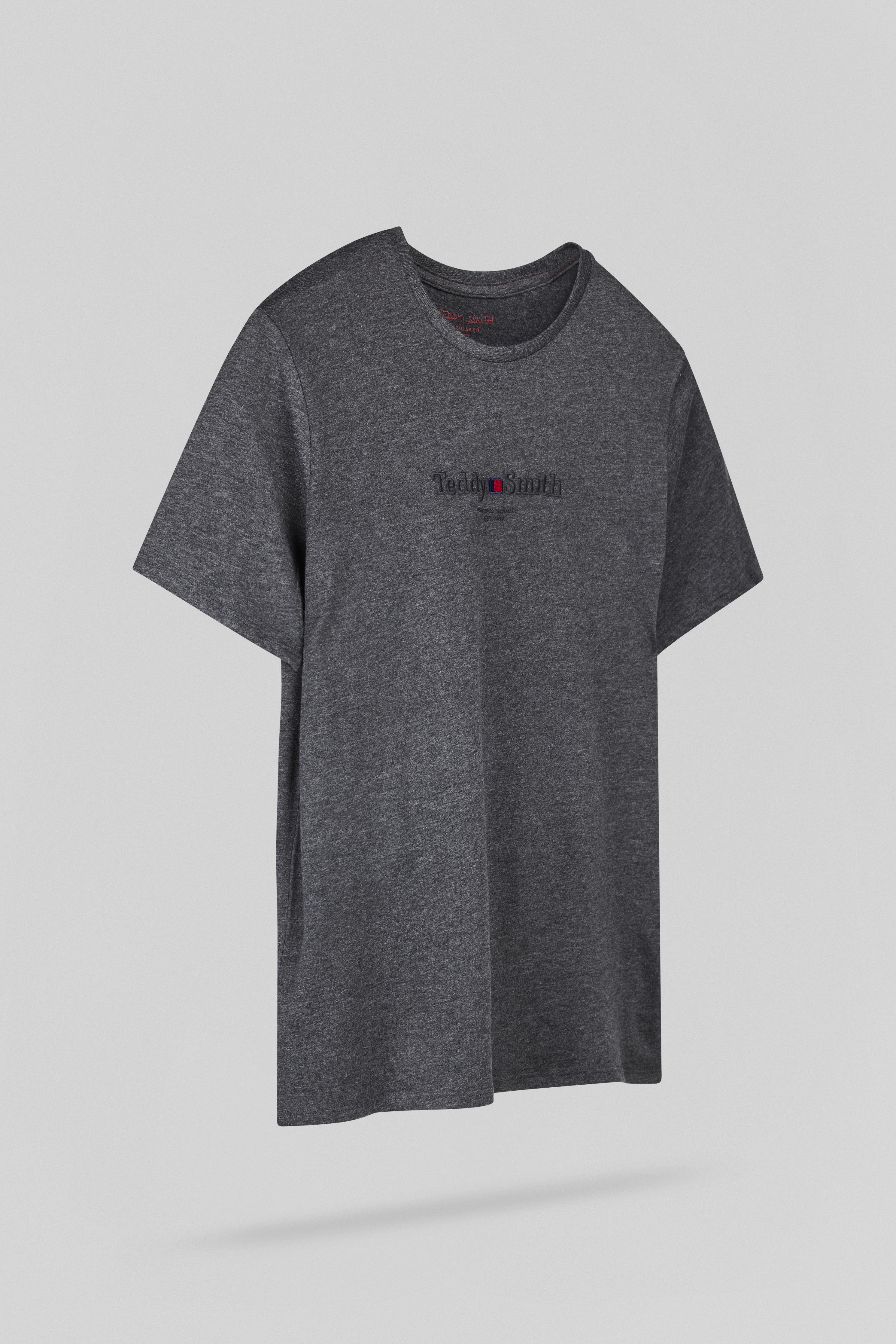 Teddy Smith T-Jim MC t-shirt melange black coton