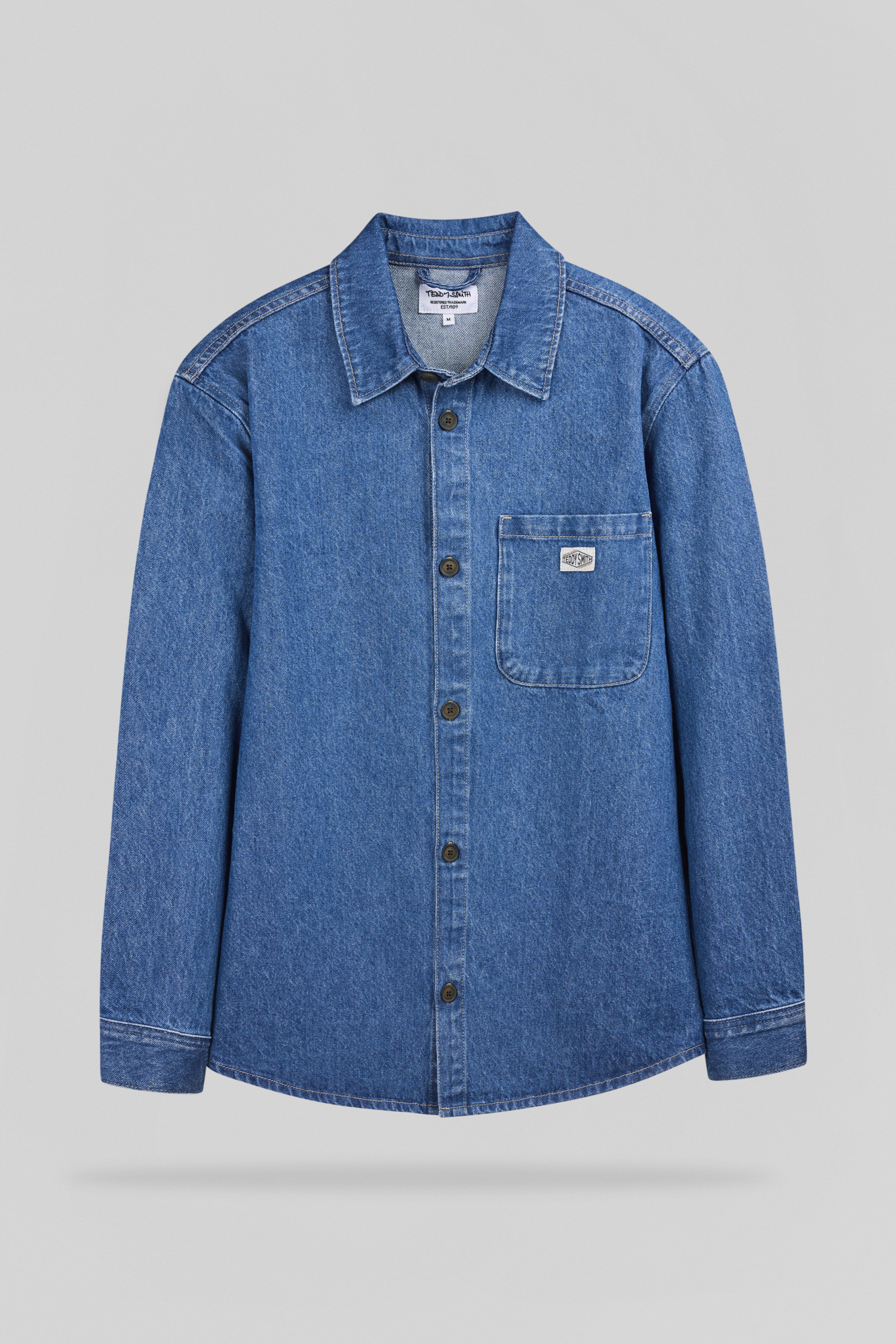 Teddy Smith C-Grant chemise denim homme vintage indigo coton