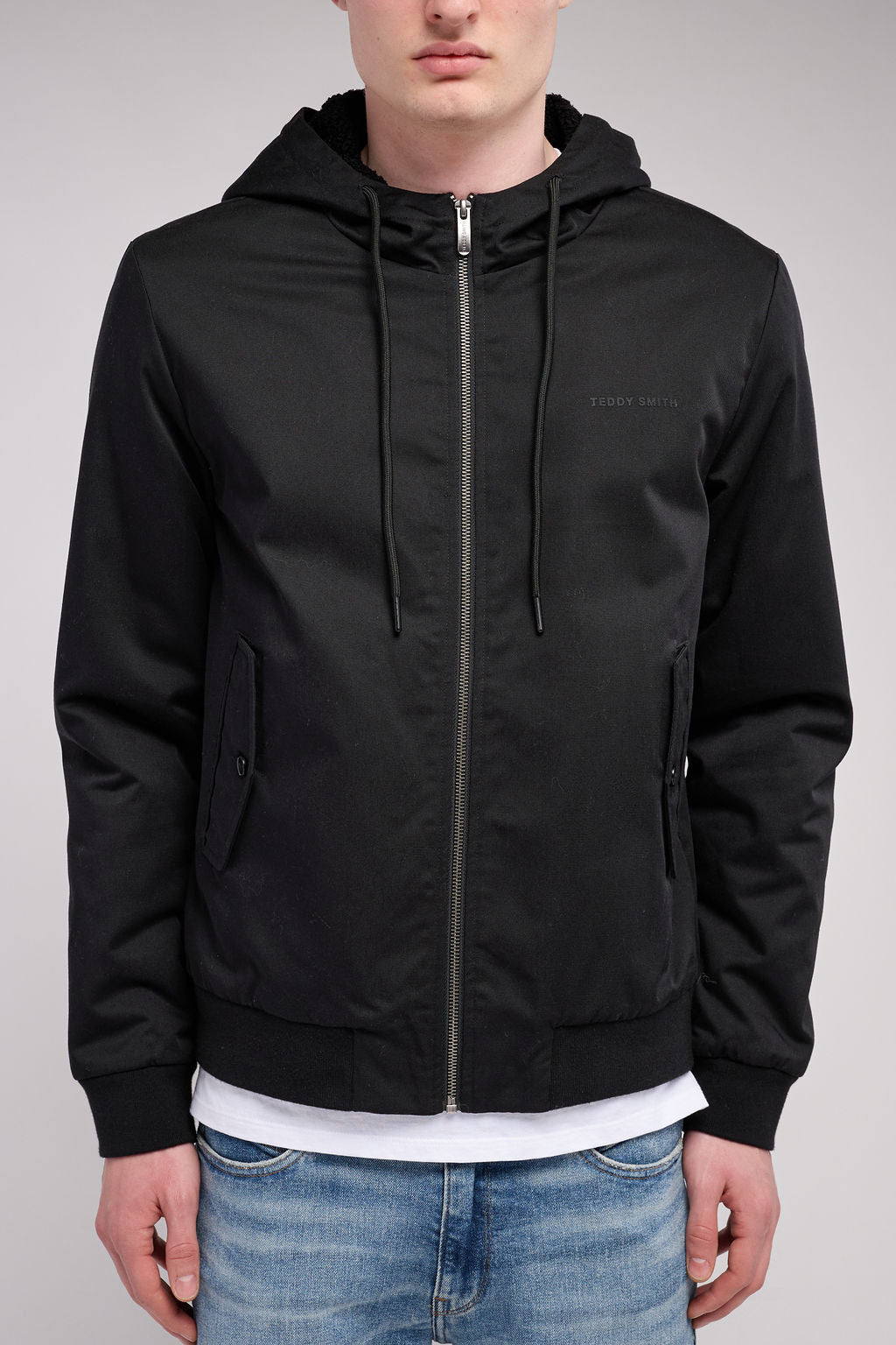 Teddy Smith B-Sanson blouson capuche noir sherpa
