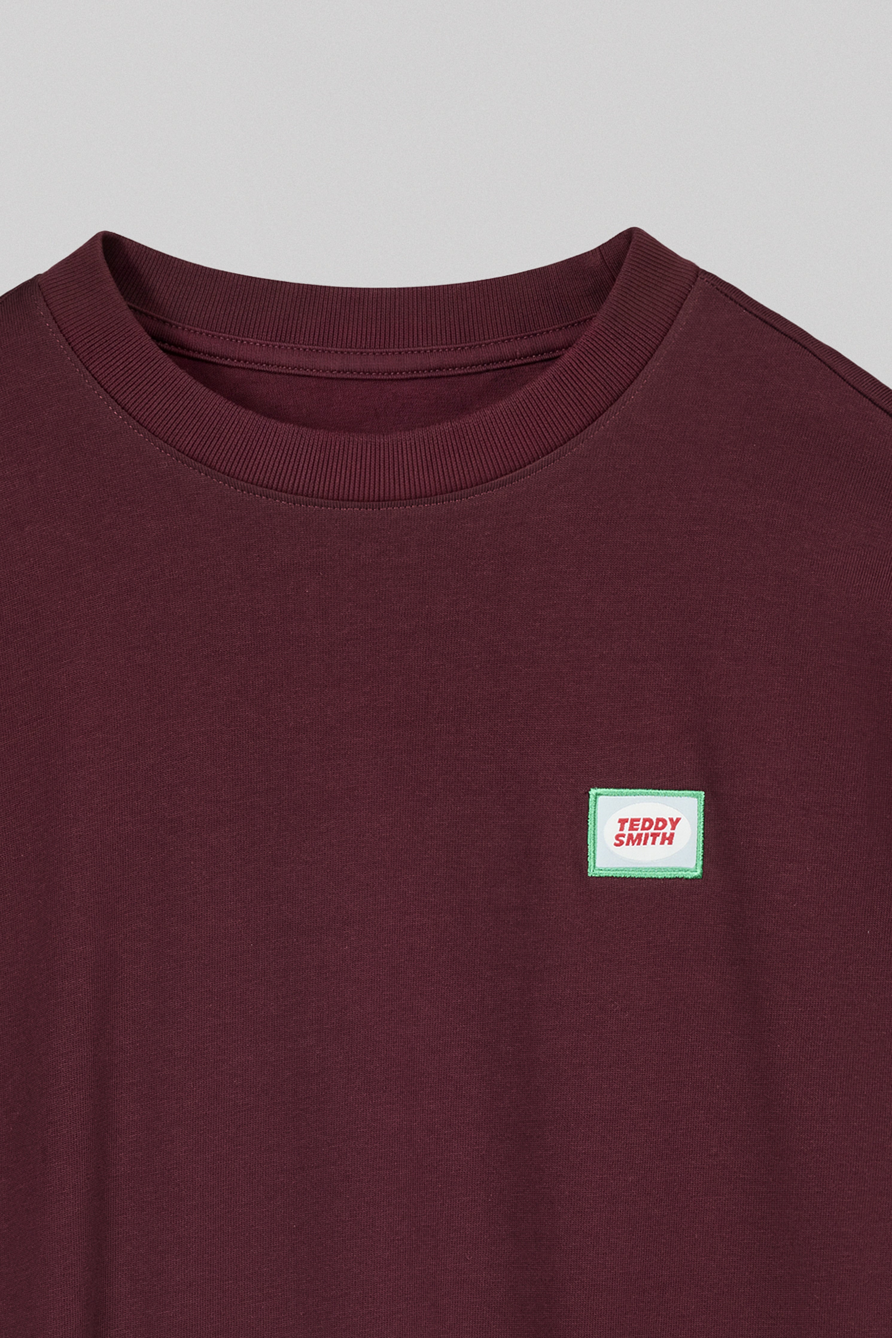 Teddy Smith T-Sly ML JR t-shirt bordeaux foncé garçon