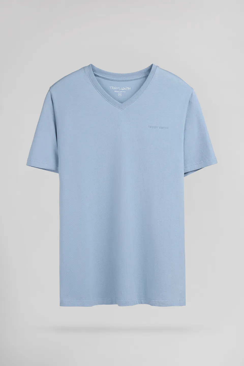 Teddy Smith Tawax 2 MC t-shirt col V homme bleu gris