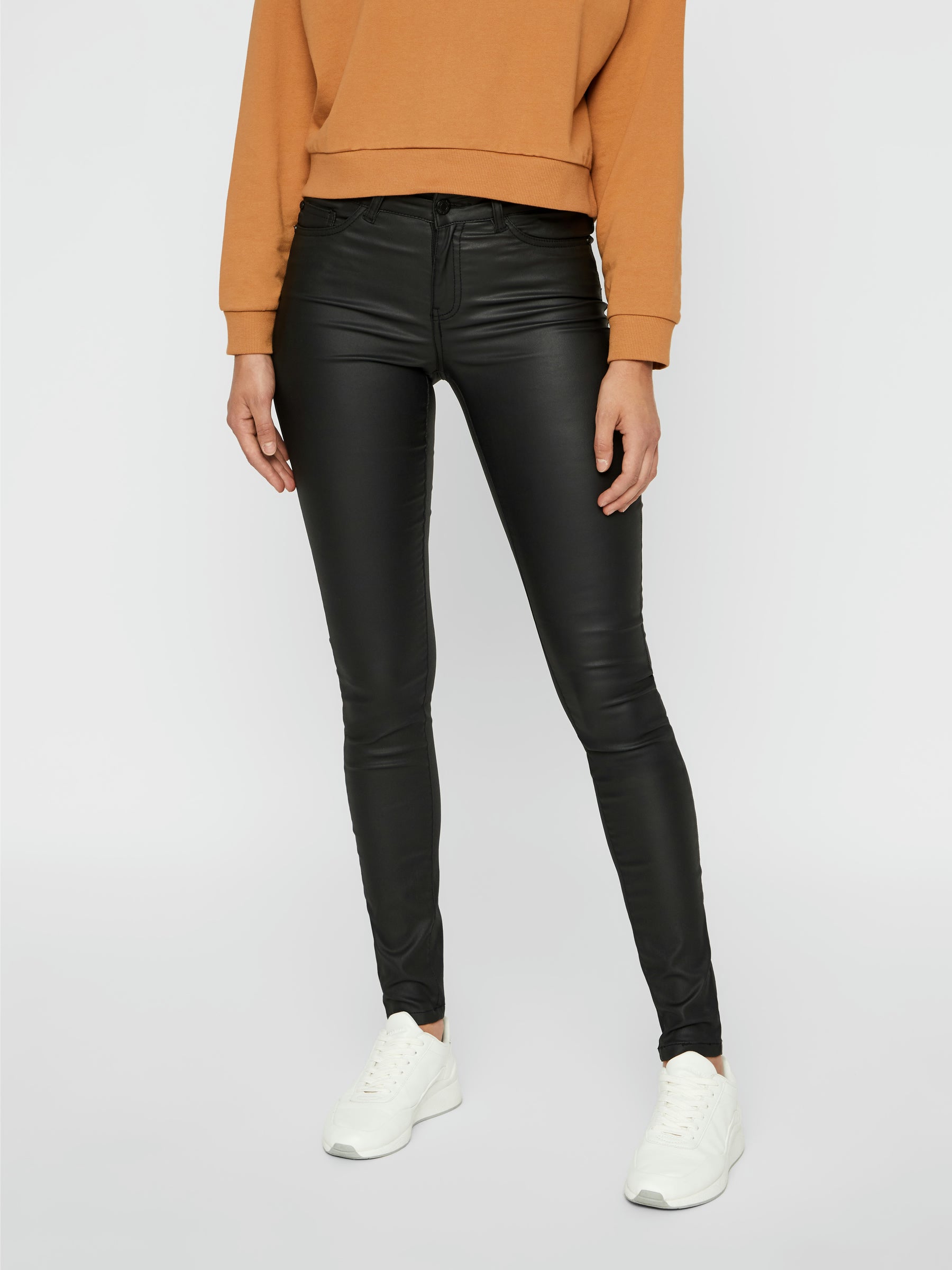 Noisy May Lucy pantalon enduit taille normale stretch