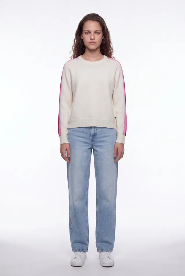 Teddy Smith P-Nana Middle White pull blanc cassé laine