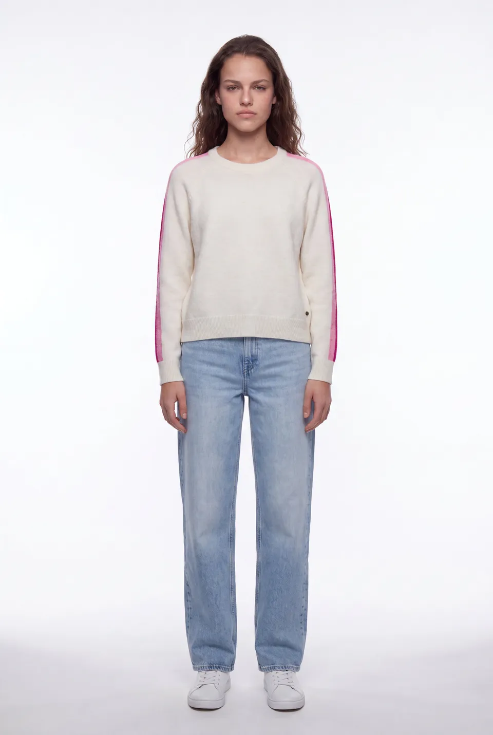 Teddy Smith P-Nana Middle White pull blanc cassé laine