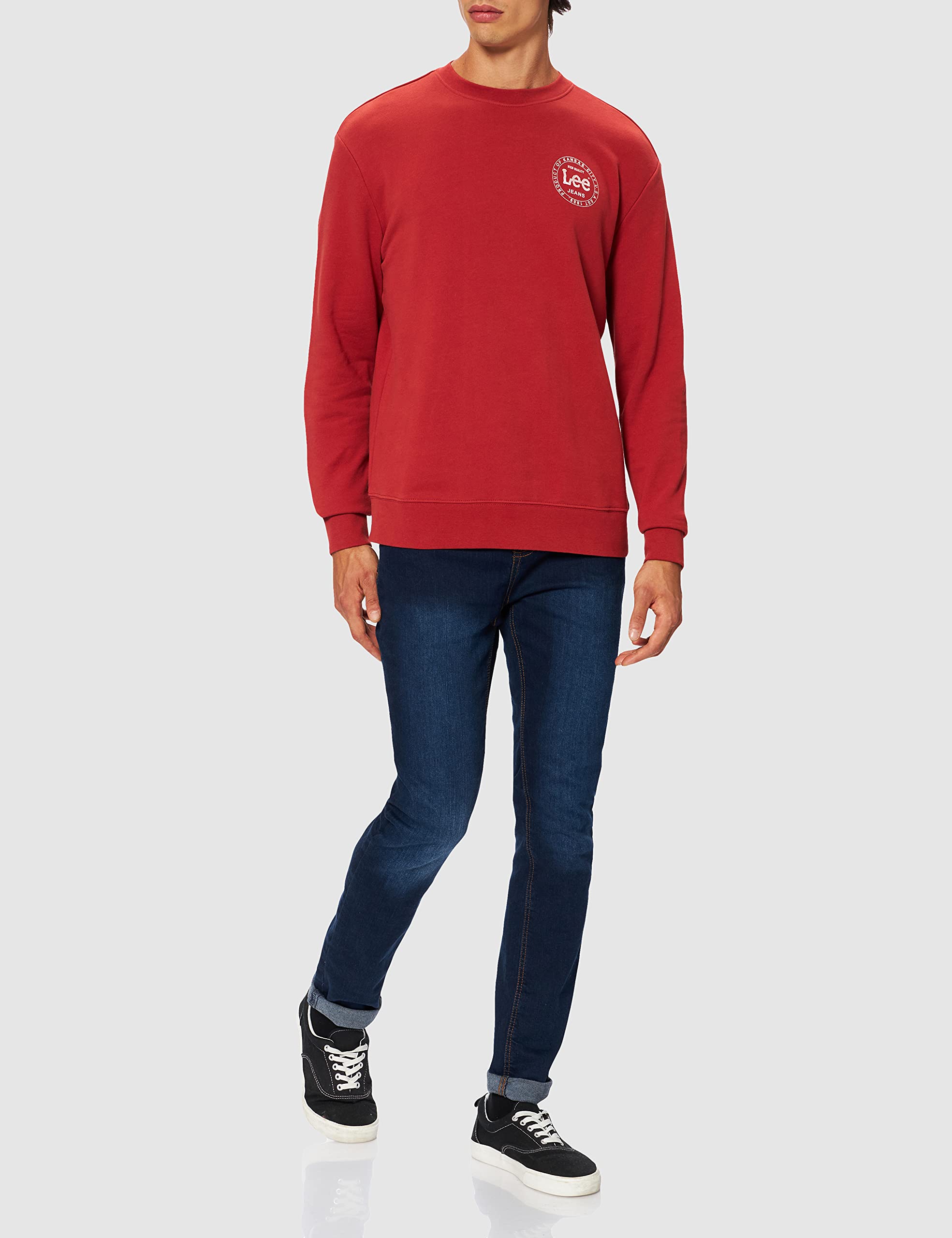 Lee Circle sweat rouge ocre molleton coton