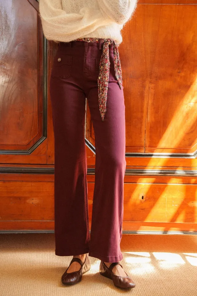 Maison Onado Gaby pantalon bordeaux taille haute