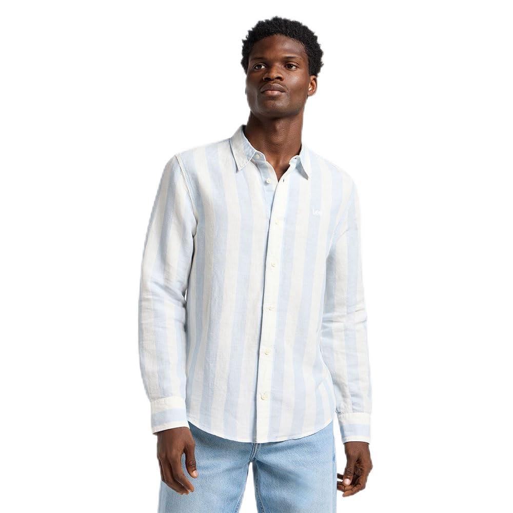 Lee Patch Shirt chemise homme mauve M coupe droite
