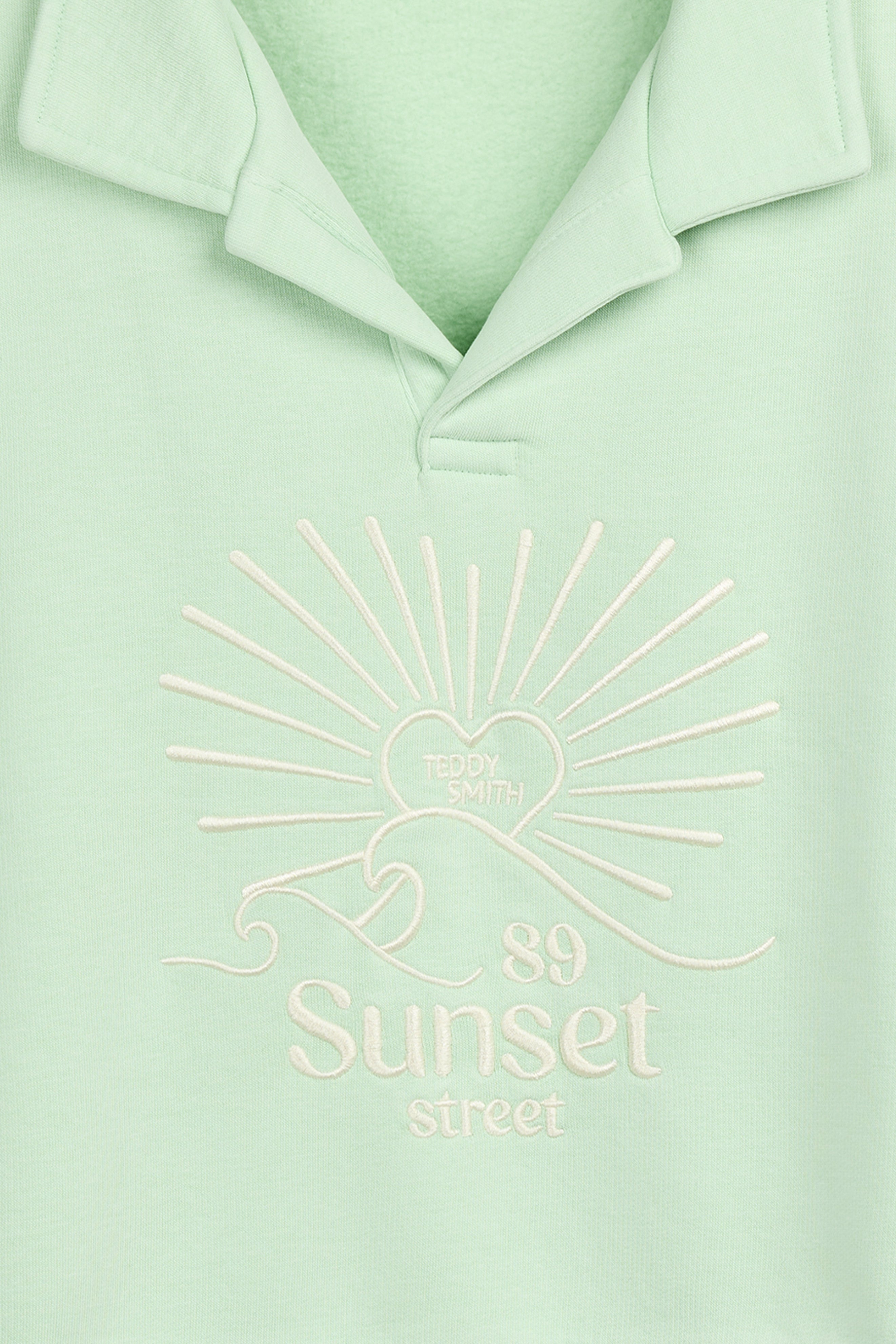 Teddy Smith S-Lily sweat col polo oversize femme menthe