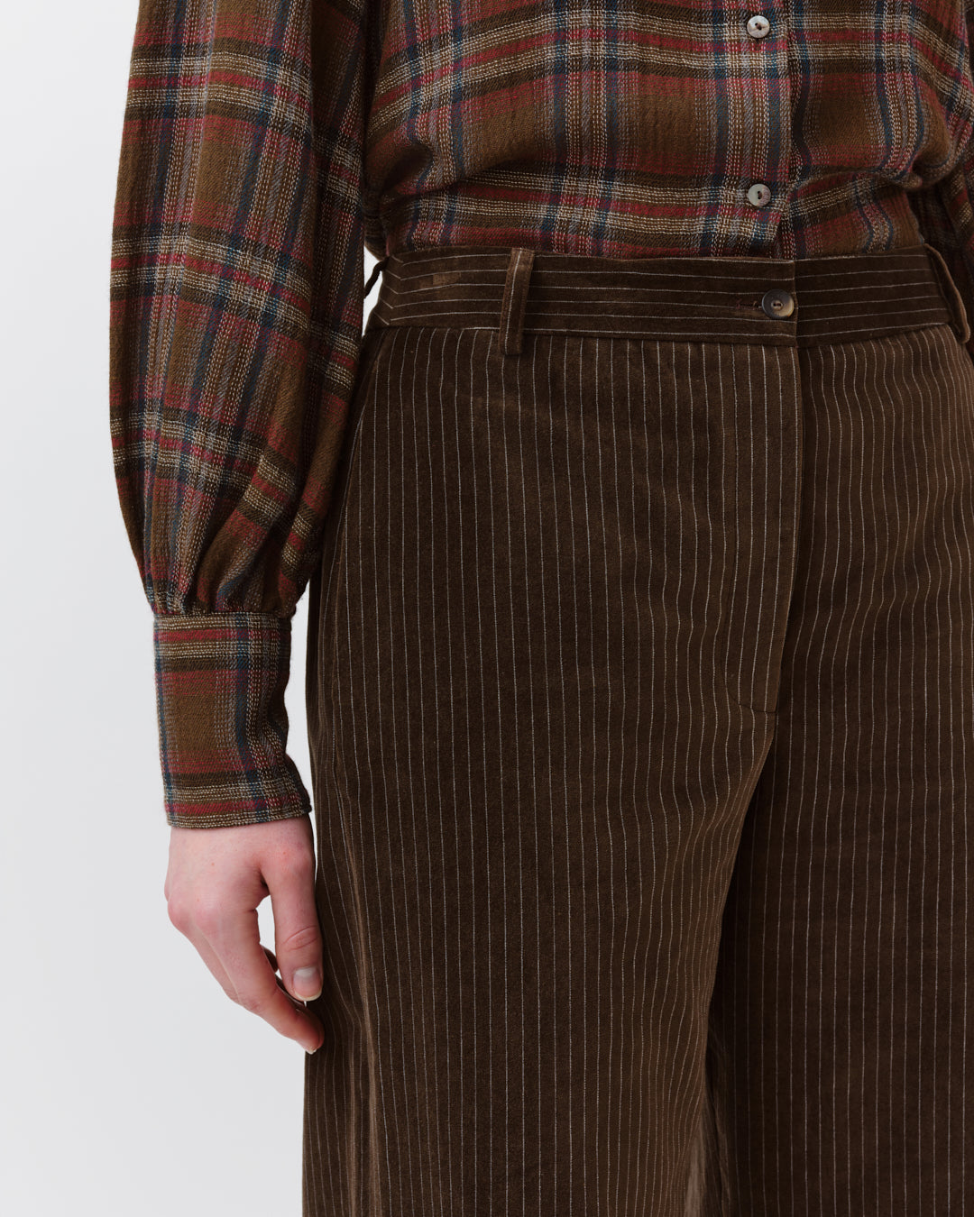 Diega Pimao pantalon marron à rayures