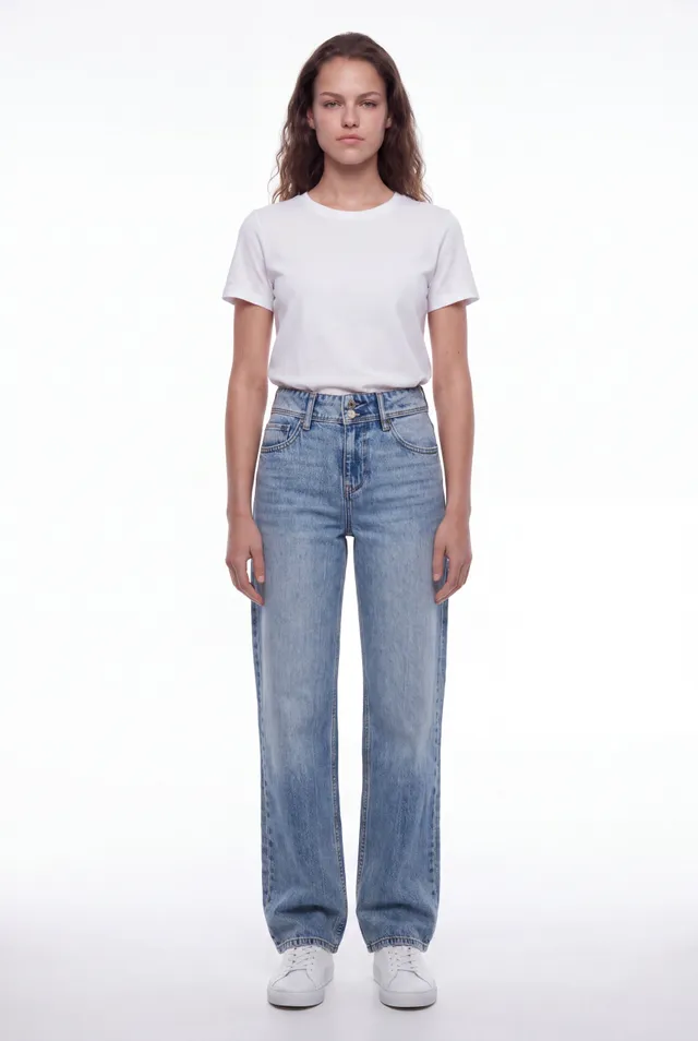 Teddy Smith P-Gladys Low jean loose indigo clair femme