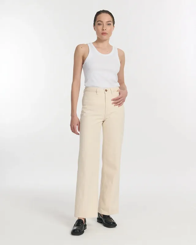 Labdip Swann Ecru jean large taille haute écru