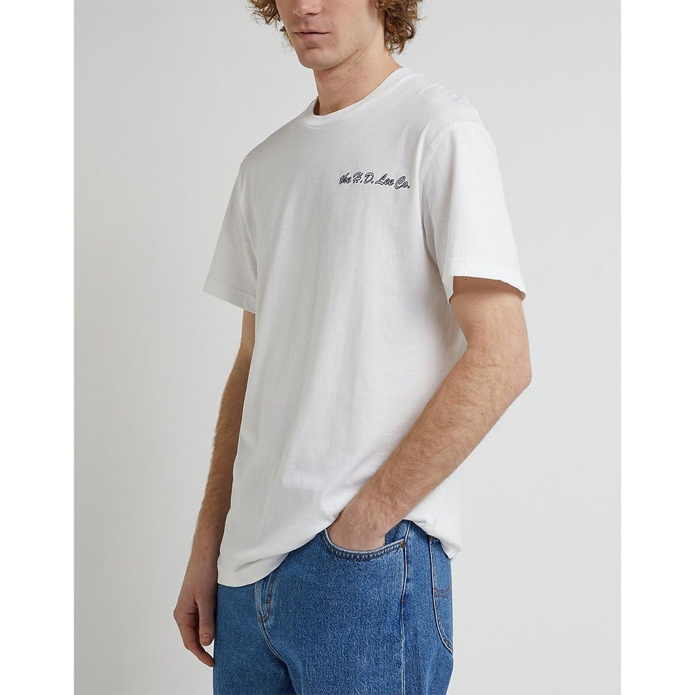 Lee Relax 90S T-shirt homme taille L blanc éclatant coton