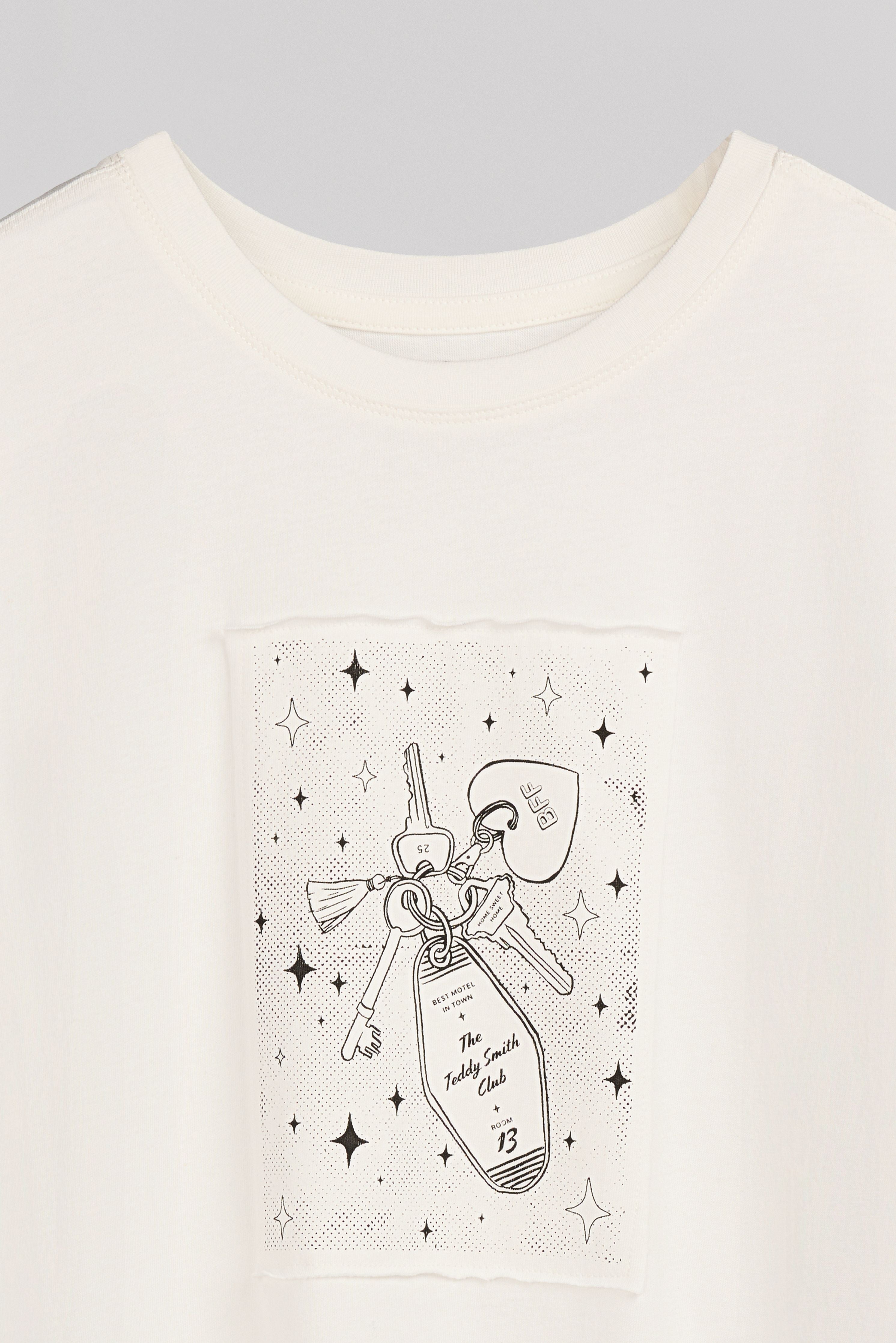 Teddy Smith T-Wallen MC JR t-shirt fille Middle White coton