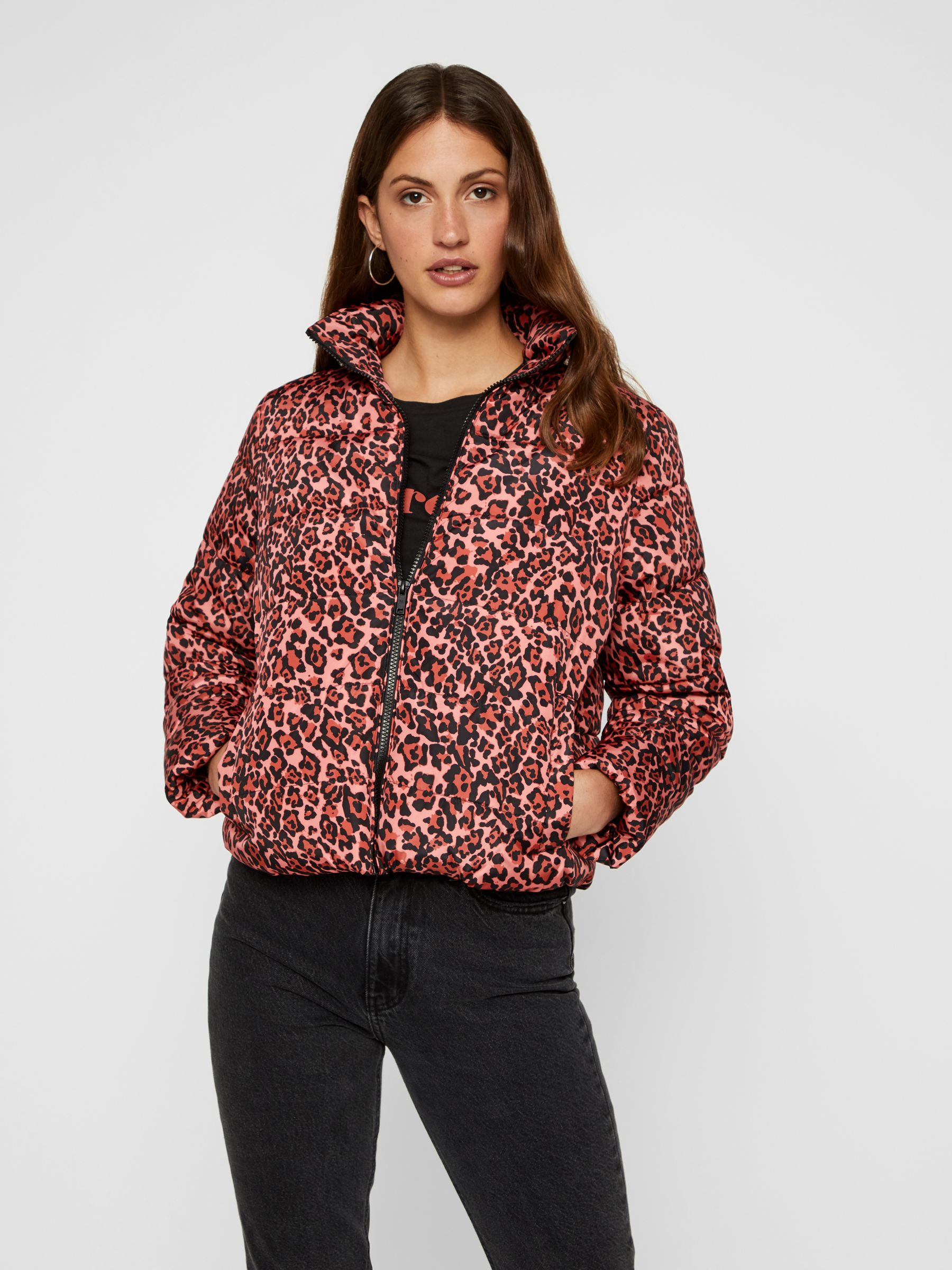 Noisy May veste matelassée imprimé zip coupe ample