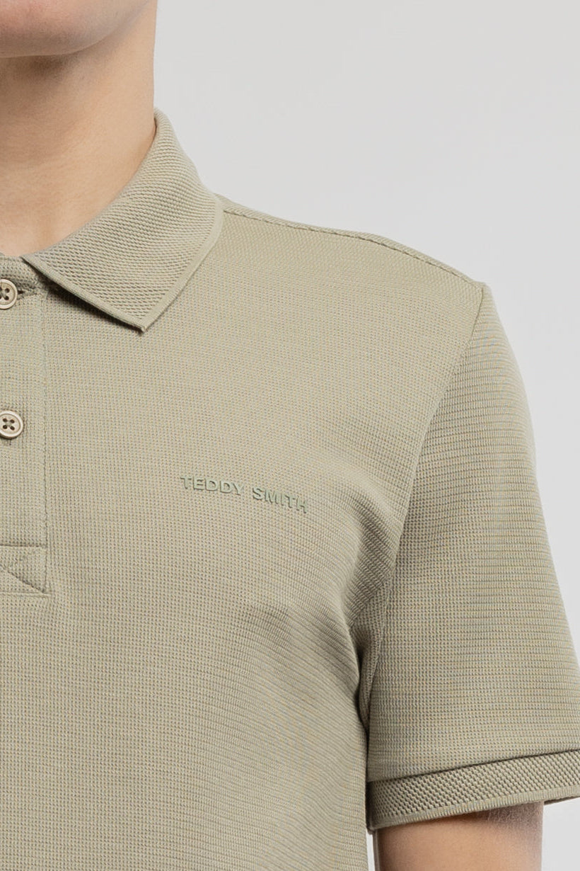 Teddy Smith P-Joel MC polo kaki jersey lourd