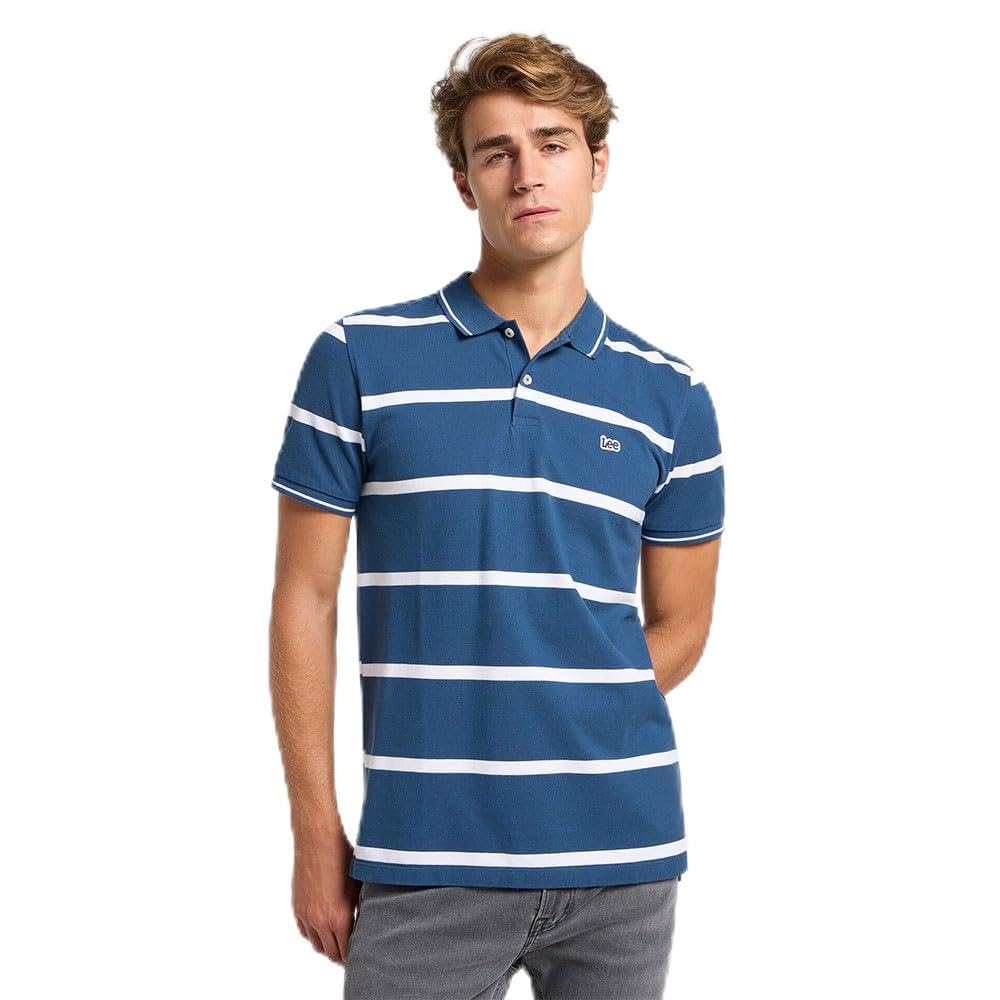 Lee Pique polo homme regular Shy Blue coton