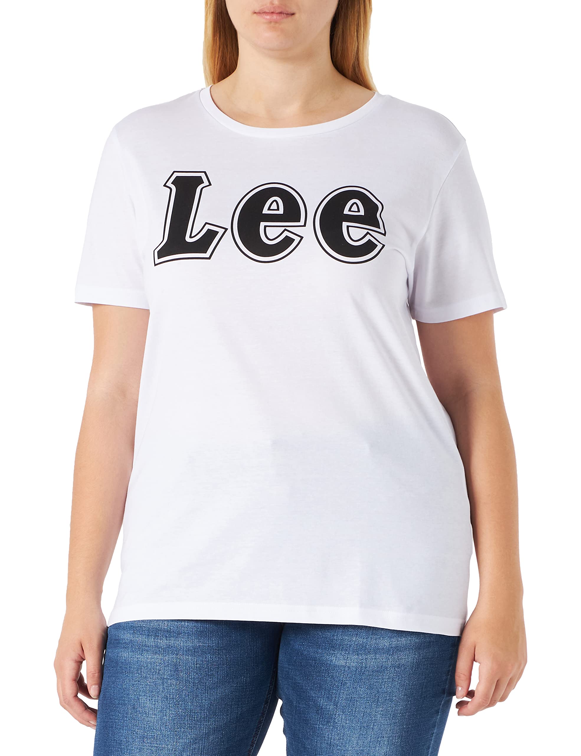 Lee Logo Tee t-shirt droit blanc logo imprimé