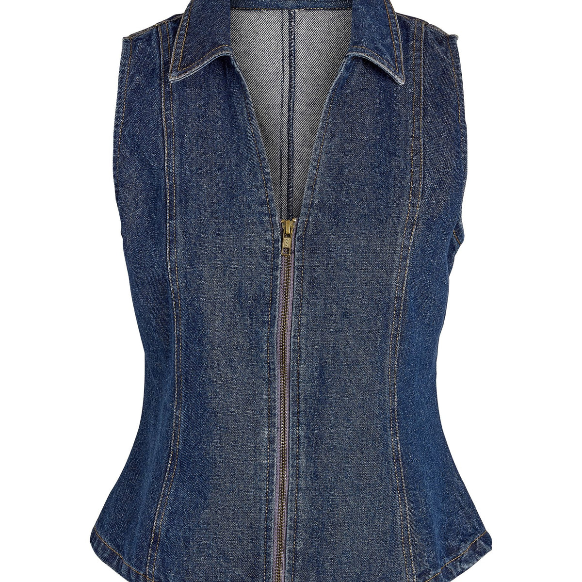 Noisy May NMSirena top en jean sans manches ajusté