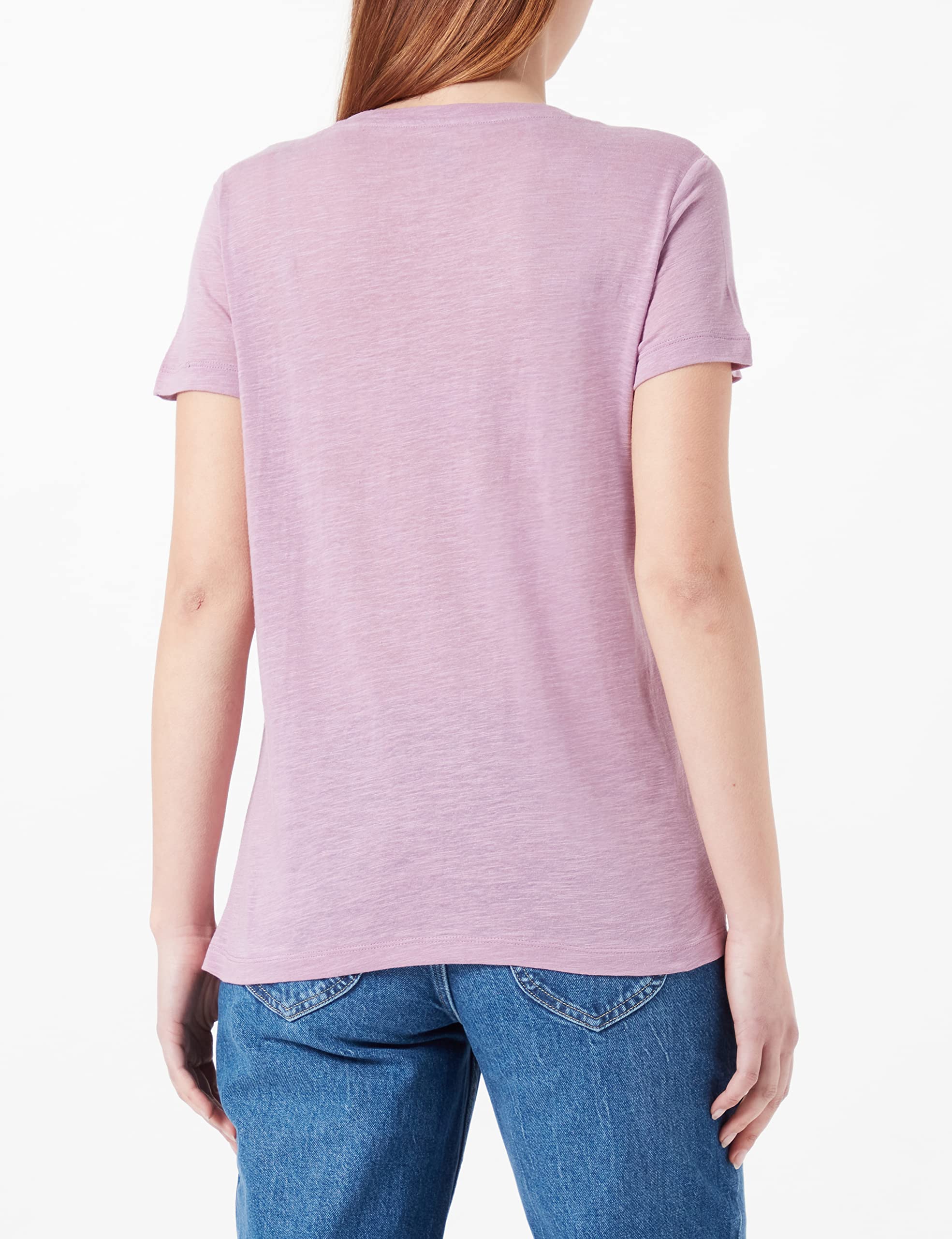 Lee T-shirt Col en V Femme lin lyocell coupe décontractée