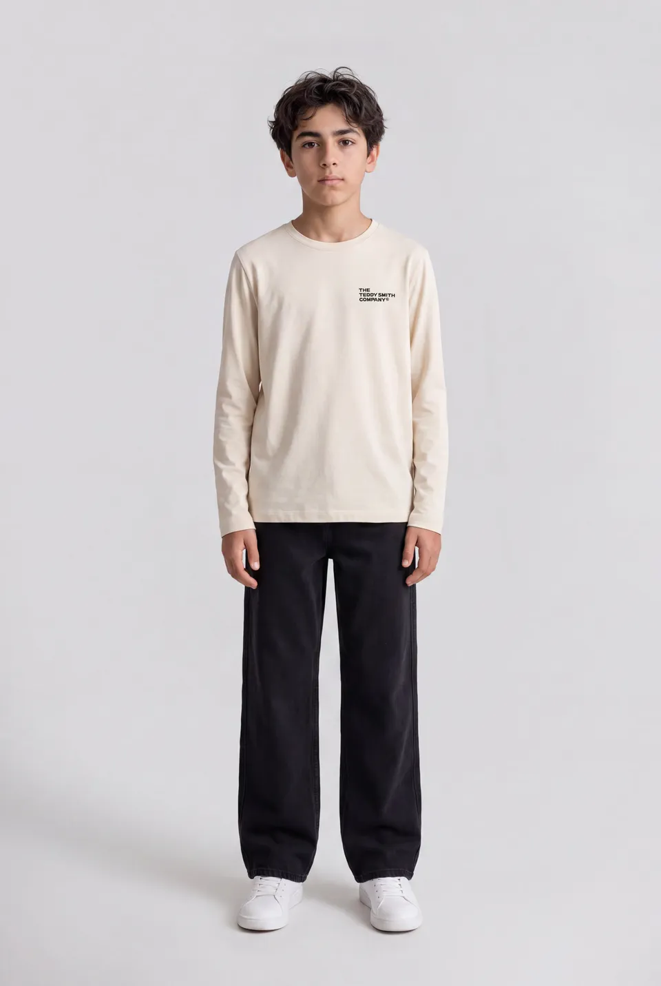 Teddy Smith T-Company ML JR t-shirt cream garcon manches longues