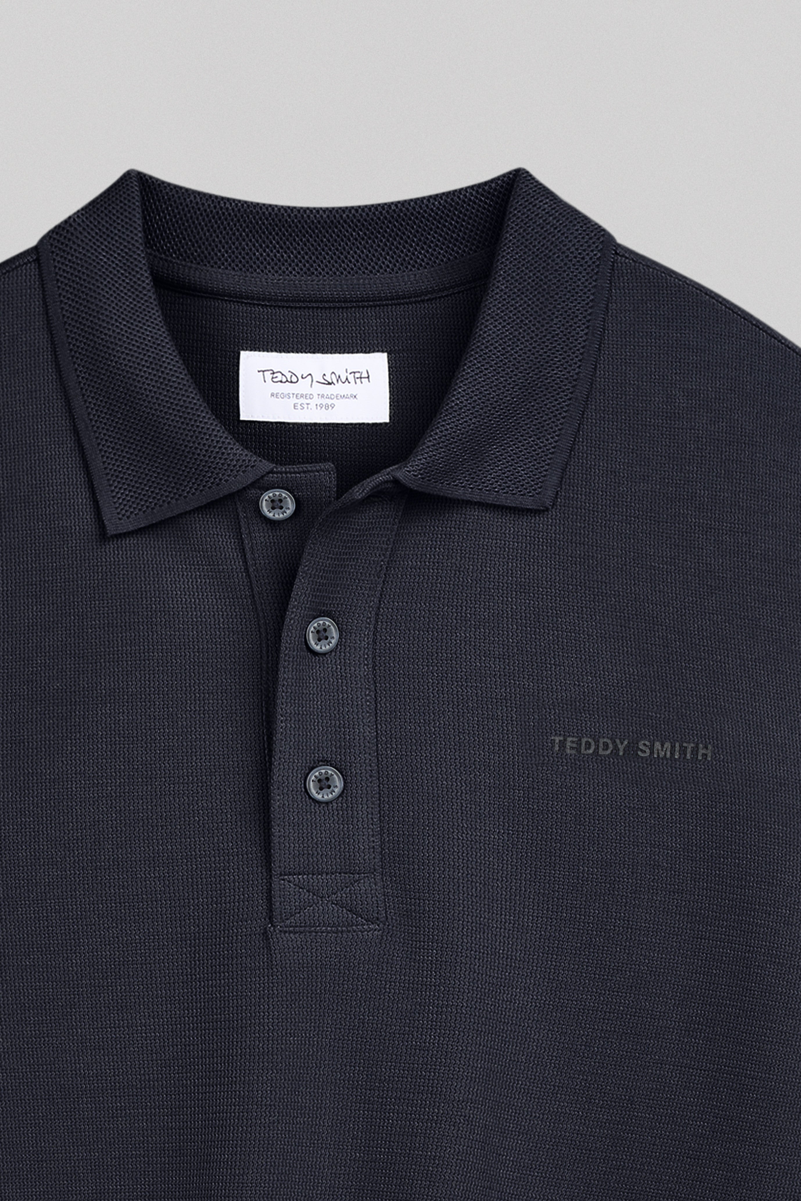 Teddy Smith P-Joel ML polo homme bleu marine manches longues