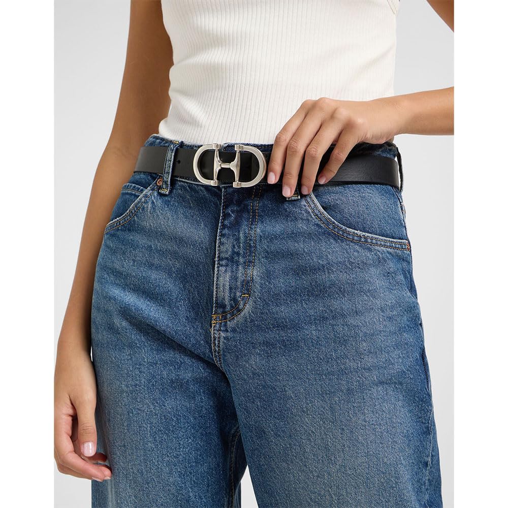 Lee Double Clasp Belt ceinture femme cuir noir taille 80