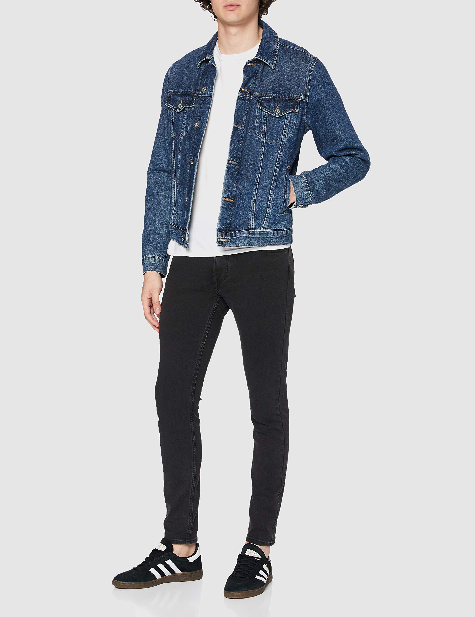 Lee Malone Jean skinny homme noir délavé denim