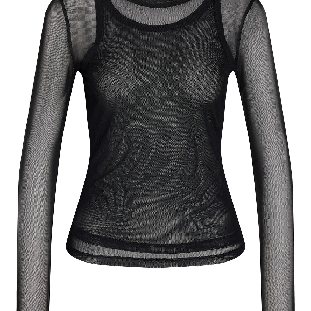 Noisy May Judith Mesh top manches longues col rond double couche