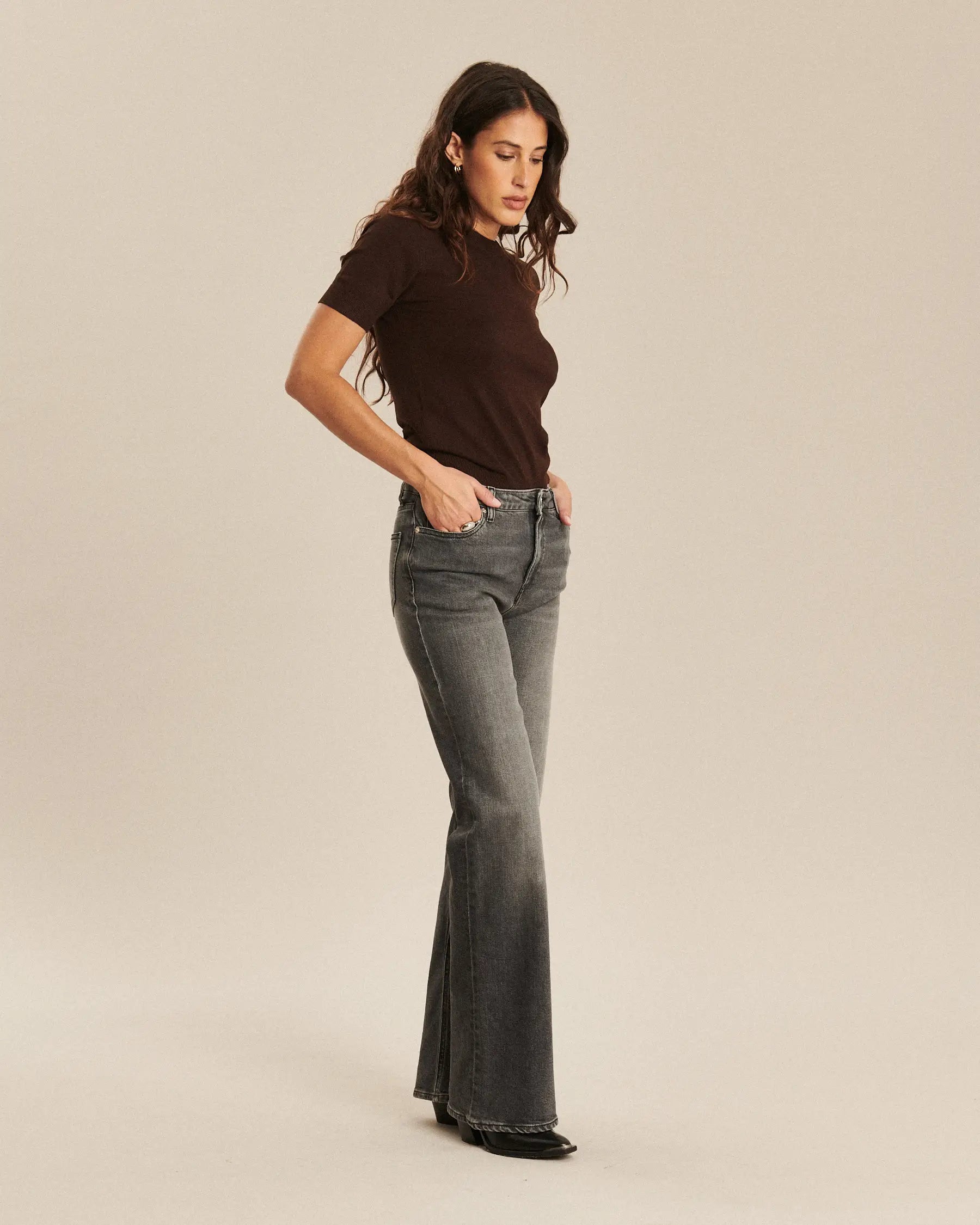 Labdip Nikky Light Grey BL 30 jean flare stretch