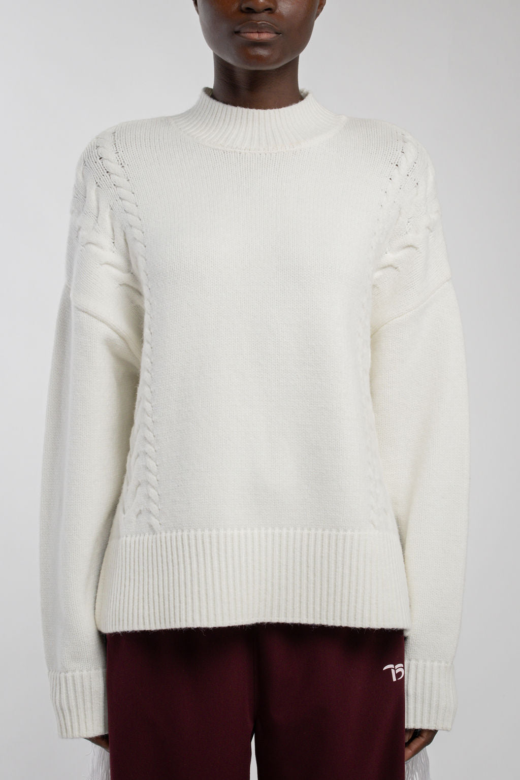 Teddy Smith P-Jennah pull blanc femme torsades