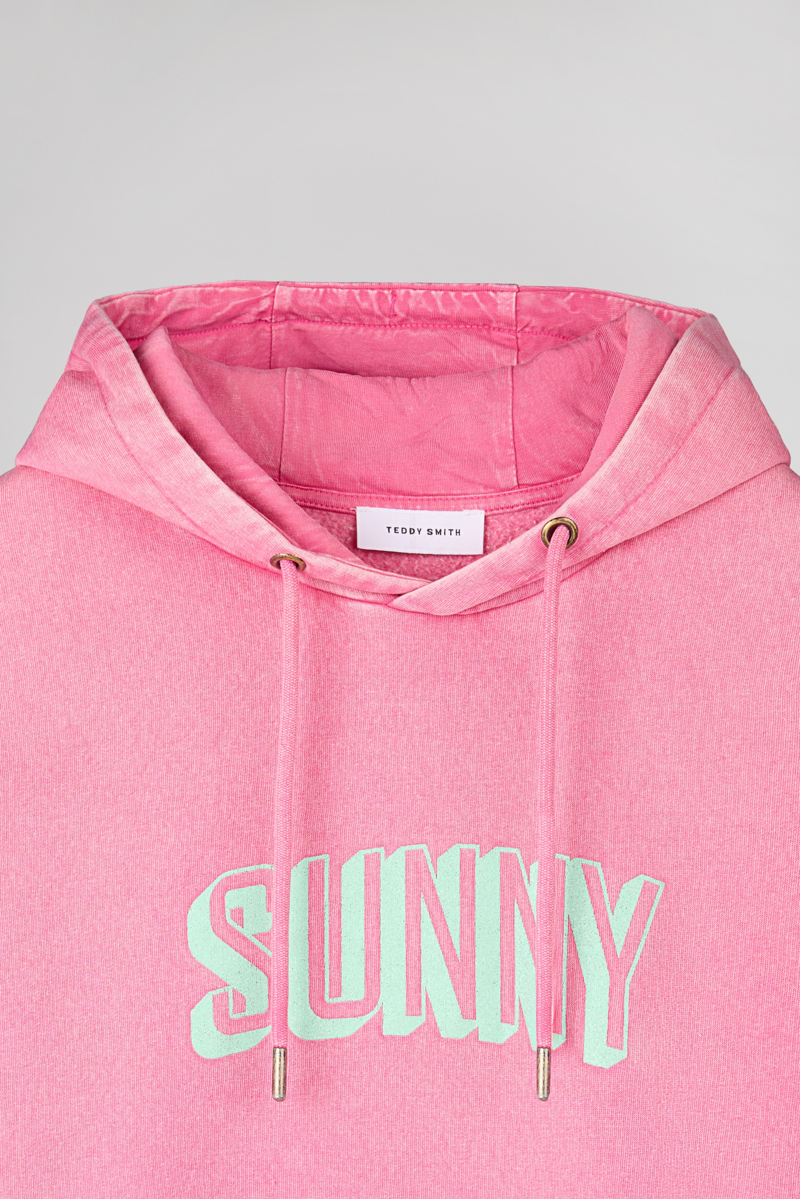 Teddy Smith S-Paillette sweat capuche Bubble Pink femme molleton