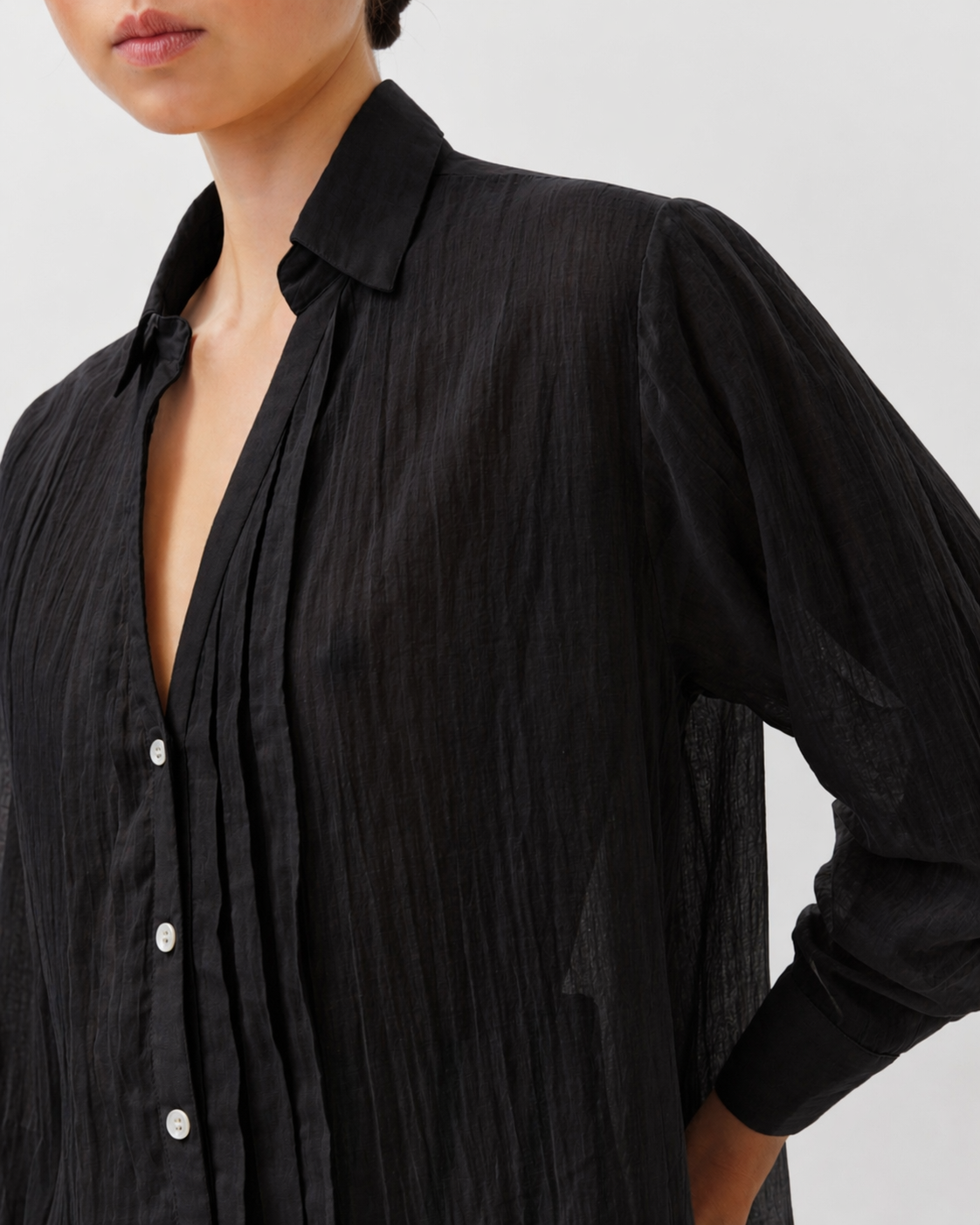 DIEGA CENLIO chemise noire voile coton