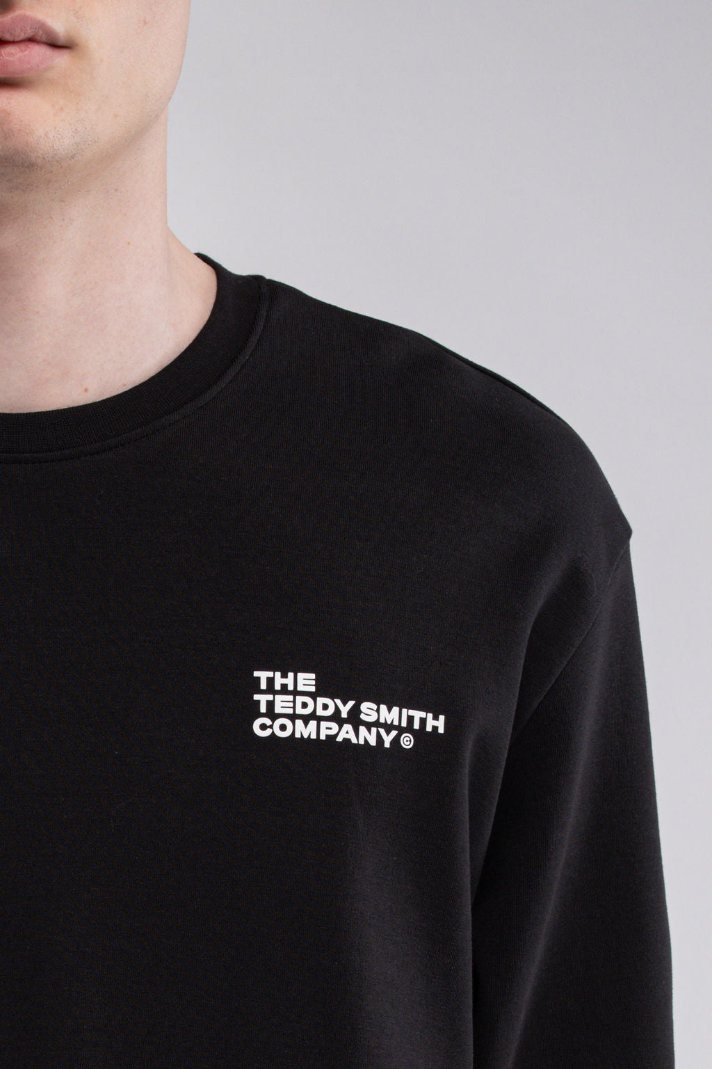 Teddy Smith S-Company RC sweat noir coton col rond