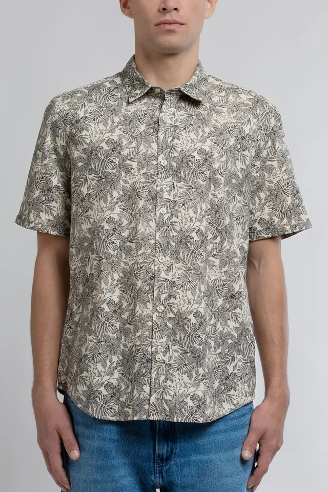 Teddy Smith Cut 2 MC chemise slim soft grège homme