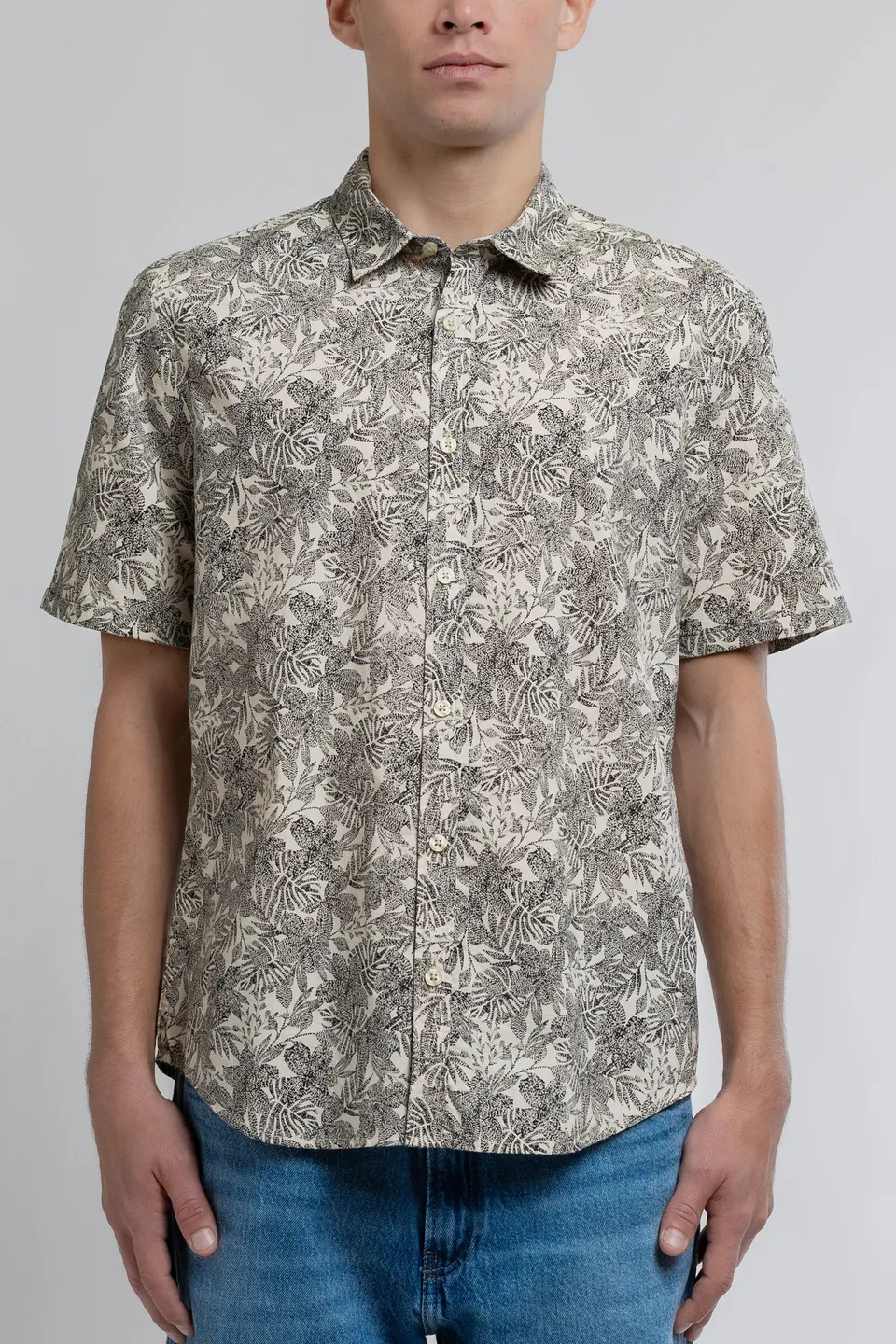 Teddy Smith Cut 2 MC chemise slim soft grège homme