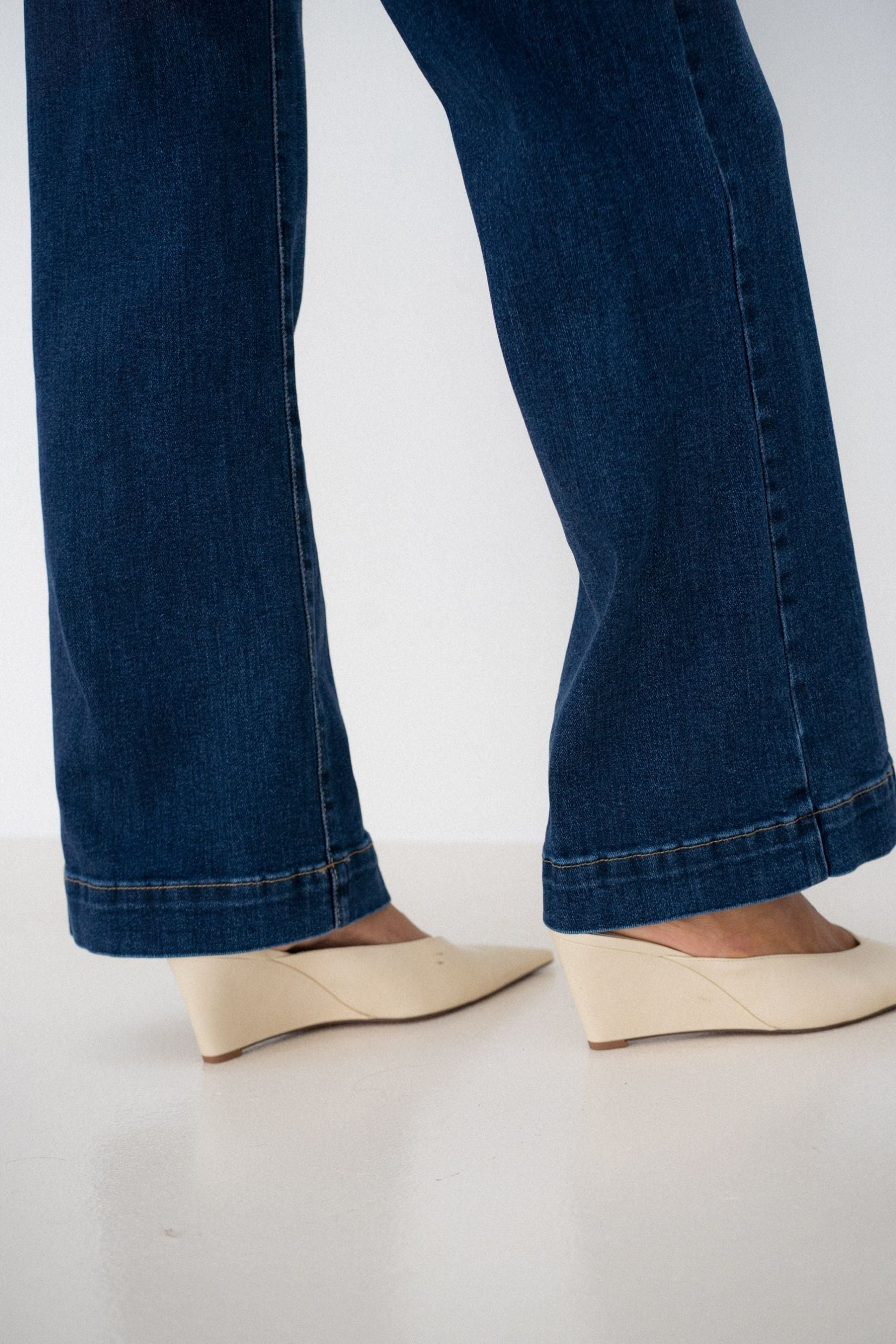 Maison Onado Ylona jean wide leg bleu délavé