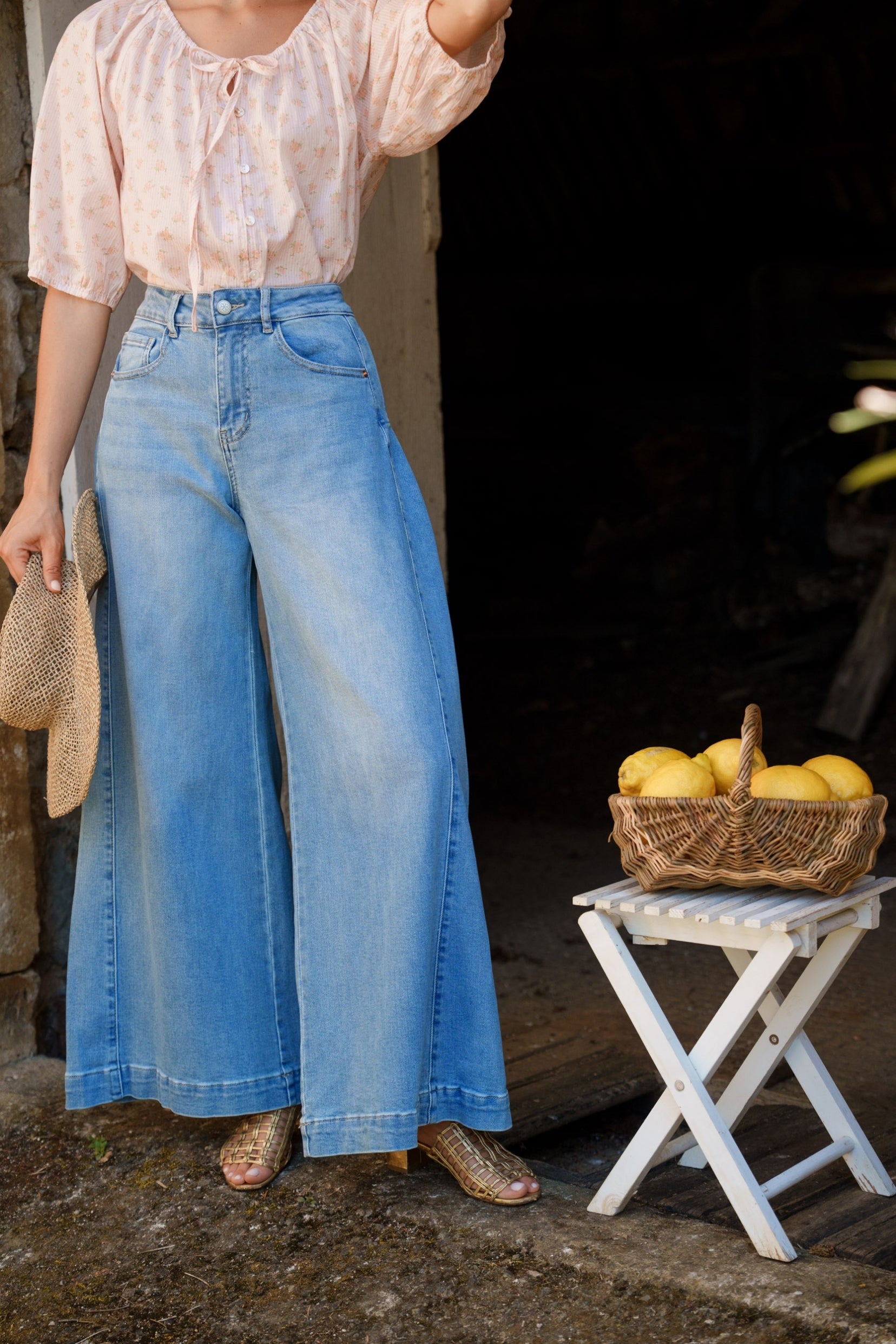 Maison Onado Loliette jean wide leg bleu extra-large