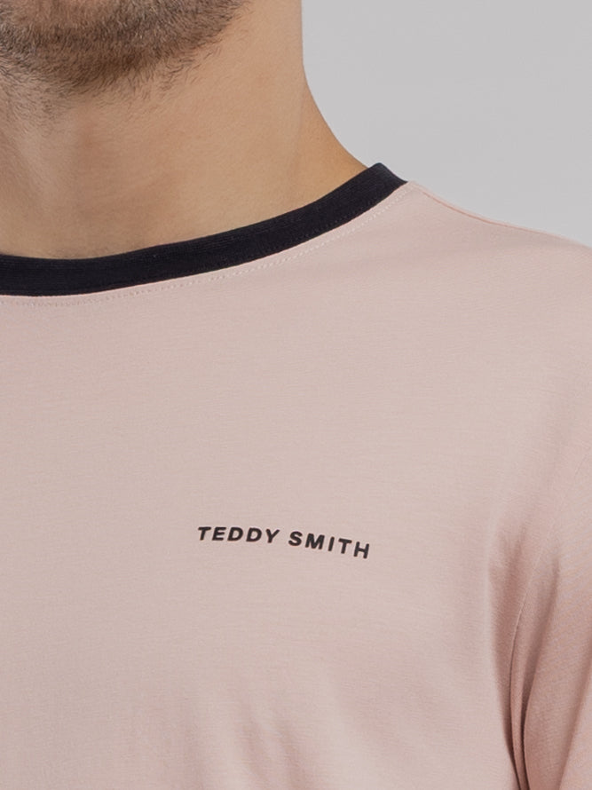Teddy Smith The-Tee 2 R MC t-shirt homme rose pastel coton