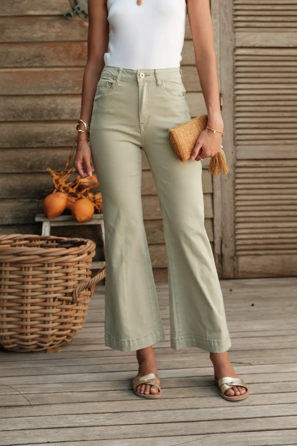 Maison Onado Ymaëlle jean wide leg tilleul