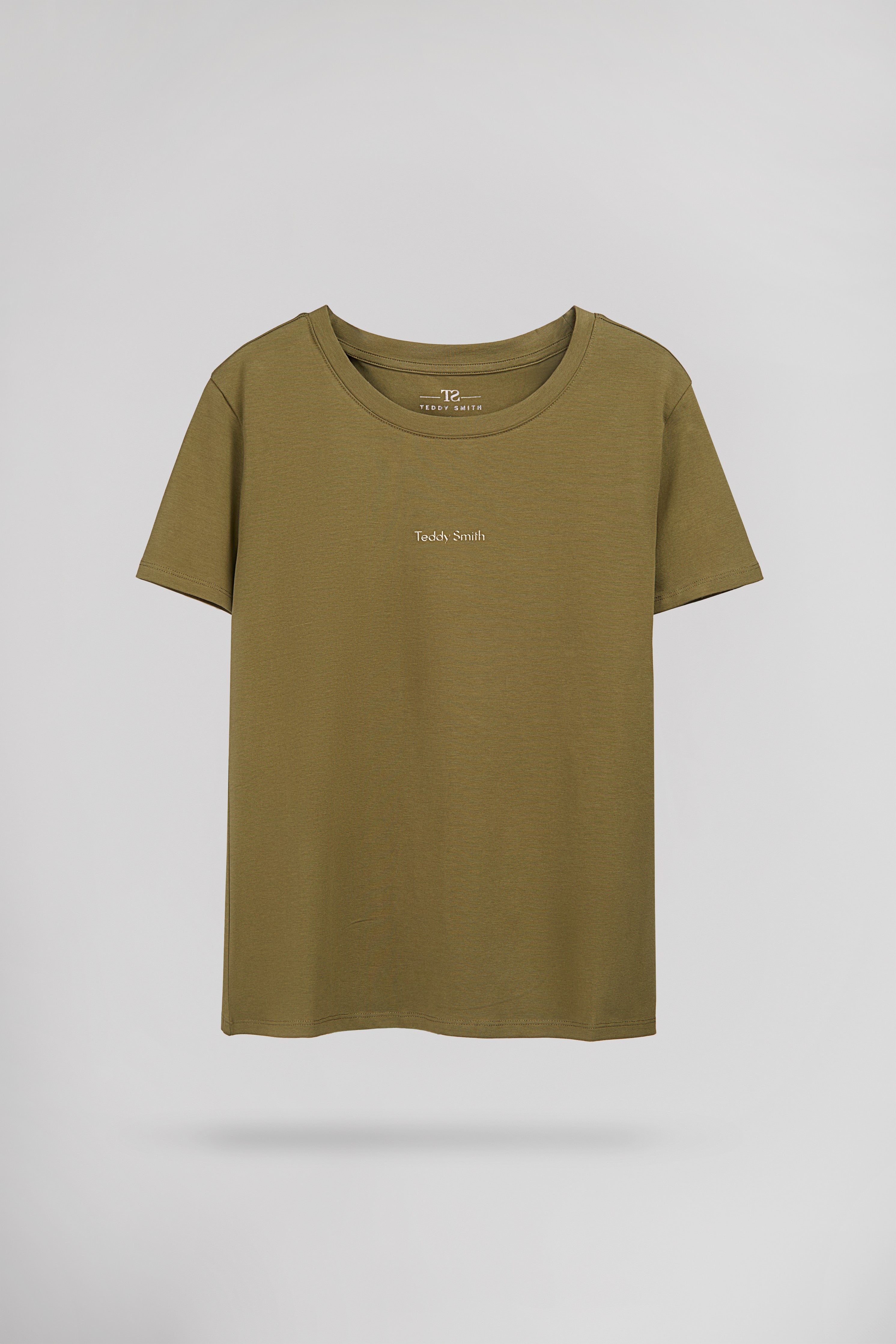 Teddy Smith T-Ribelle MC T-shirt Femme Olive Coupe Droite
