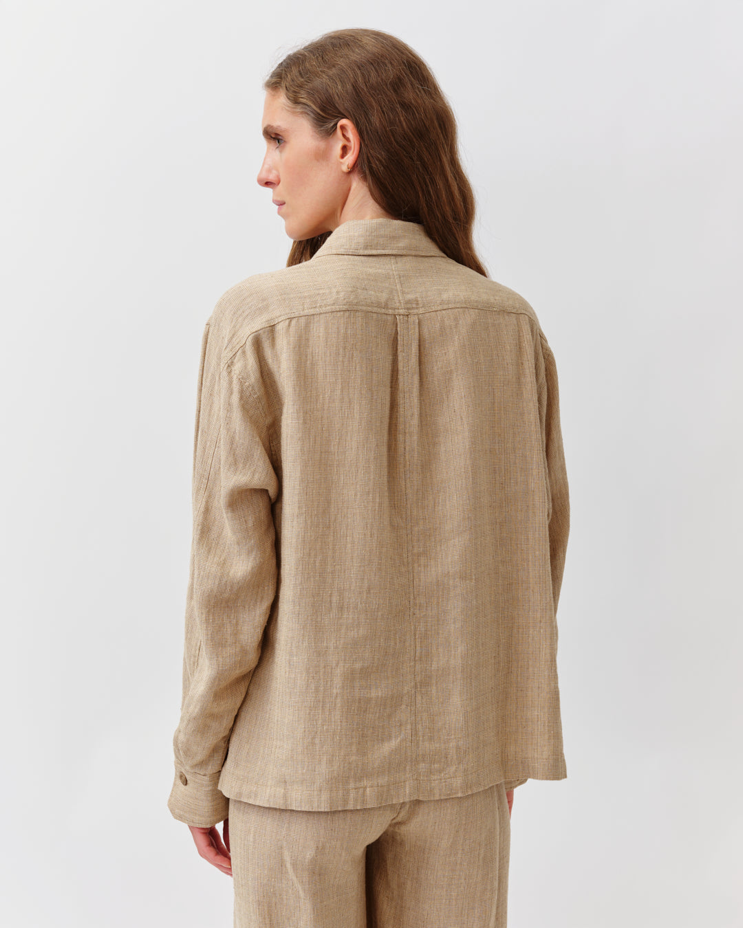 Diega Casata chemise camel à poches coupe ample