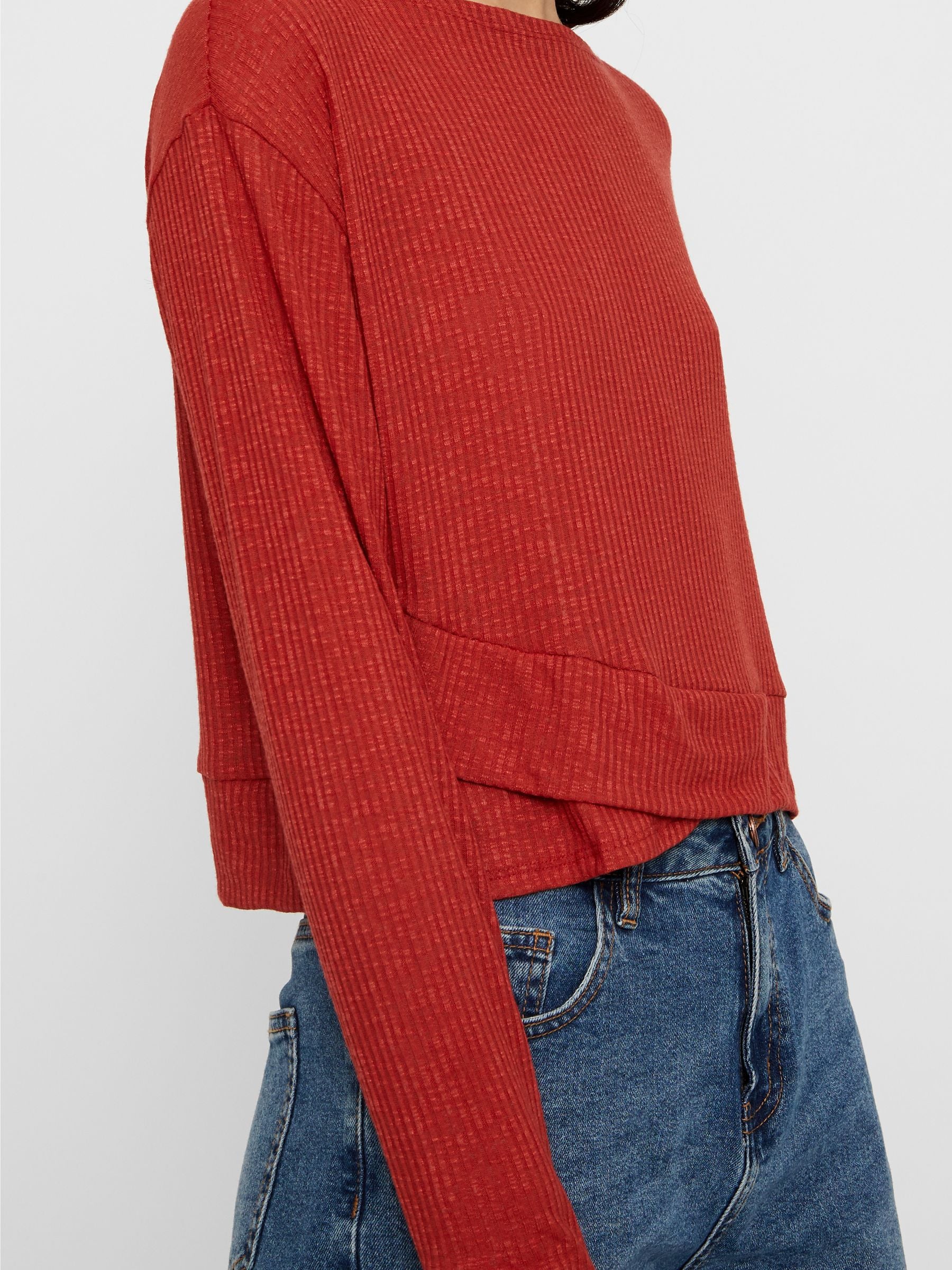 Noisy May blouse croisée manches longues col rond stretch