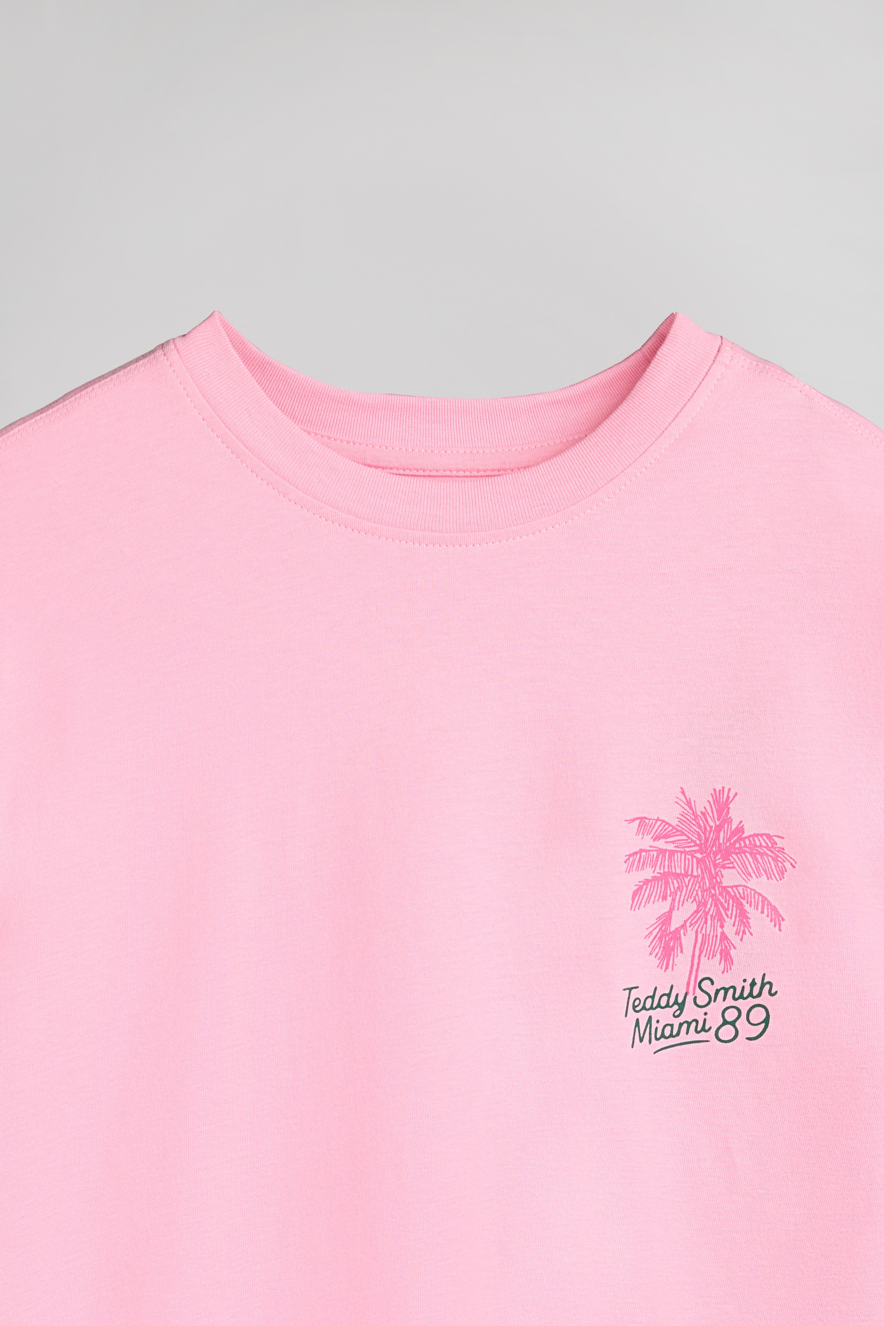 Teddy Smith T-Luciene MC t-shirt fille rose bonbon coton