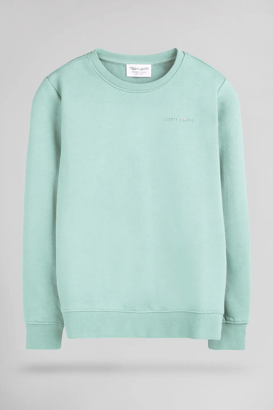 Teddy Smith S-Nark RC JR sweat col rond bleach menthol coton