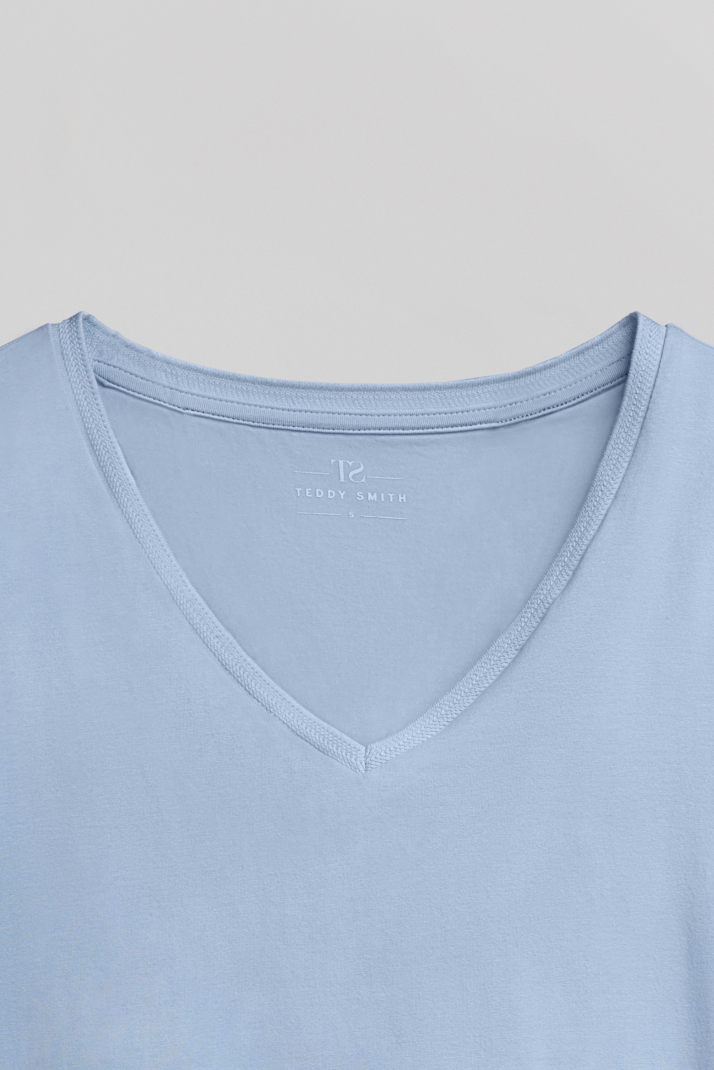 Teddy Smith T-Mia MC t-shirt col V bleu nuageux modal