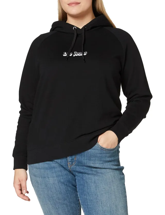 Lee Hoodie sweat à capuche femme noir manches longues