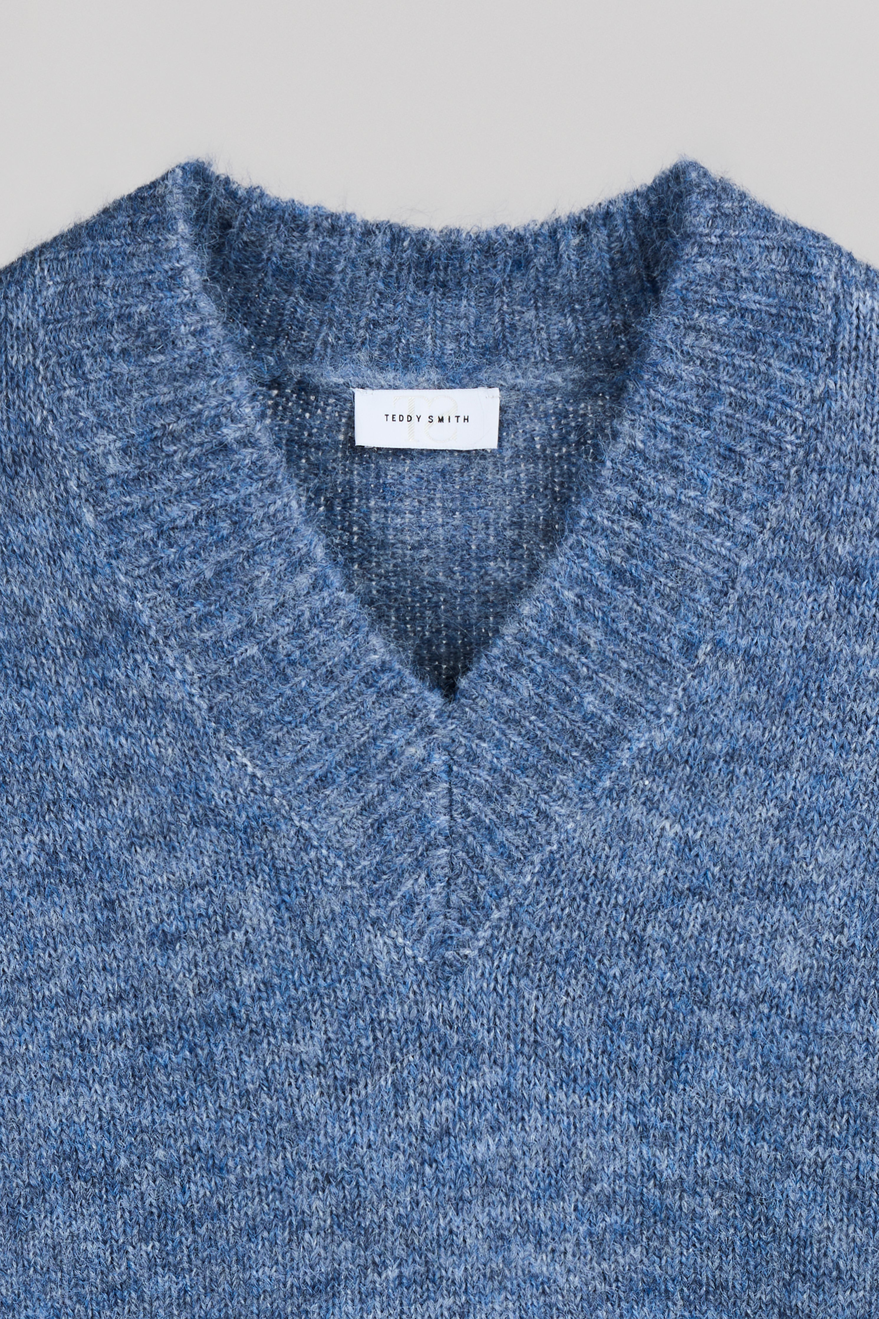 Teddy Smith P-Keith pull col V marine chiné femme oversize
