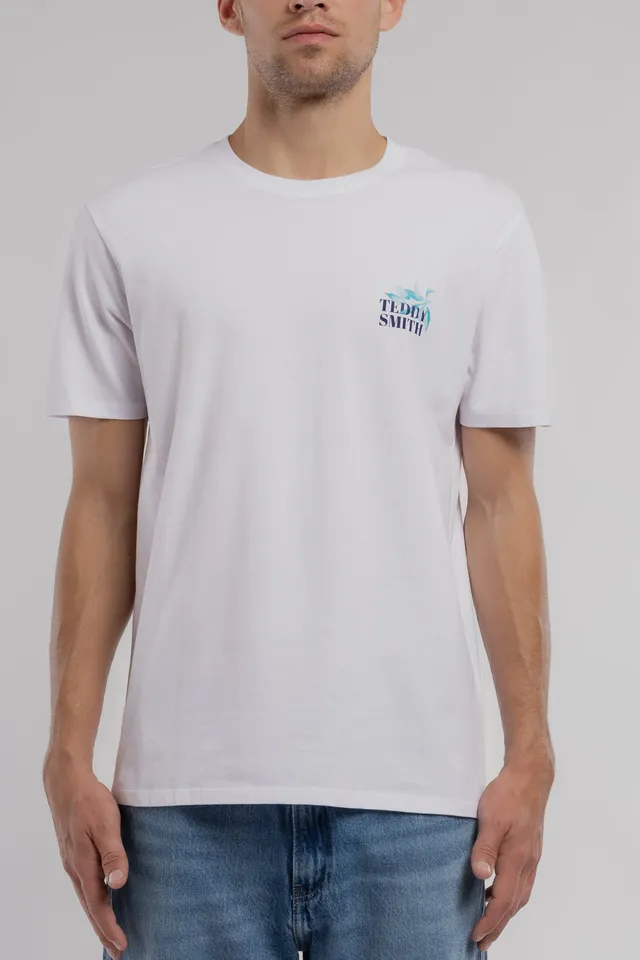 Teddy Smith T-Land t-shirt blanc col rond homme