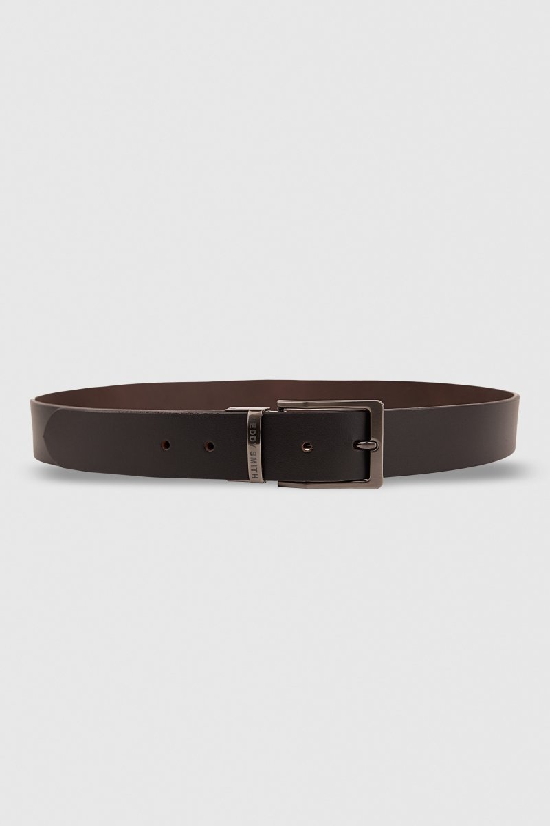 Teddy Smith C-Orwin ceinture homme noir marron cuir réversible